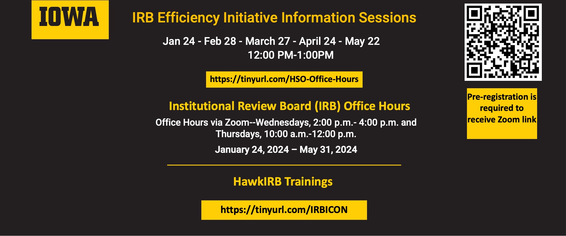 IRB Efficiency Initiative Information Sessions 