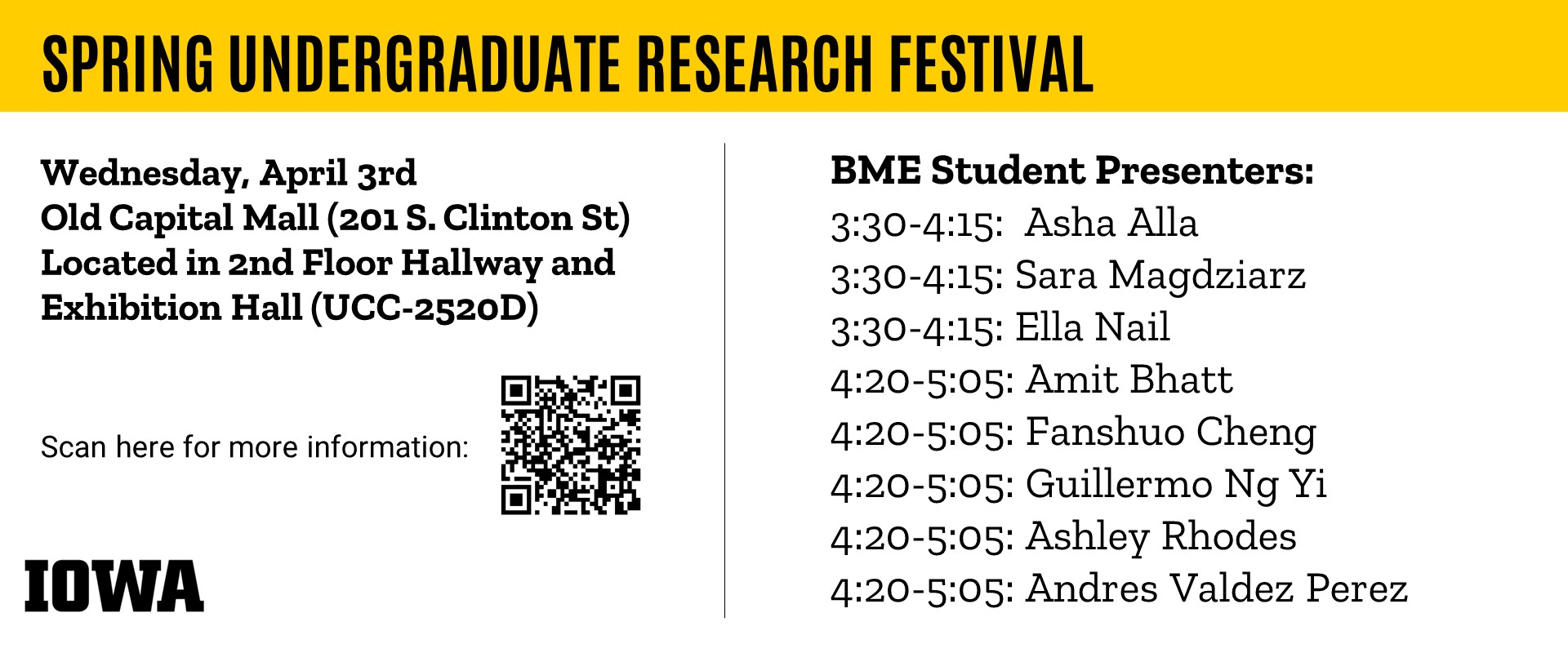 2024.04.03 Spring Undergraduate Research Festival BME Presenters