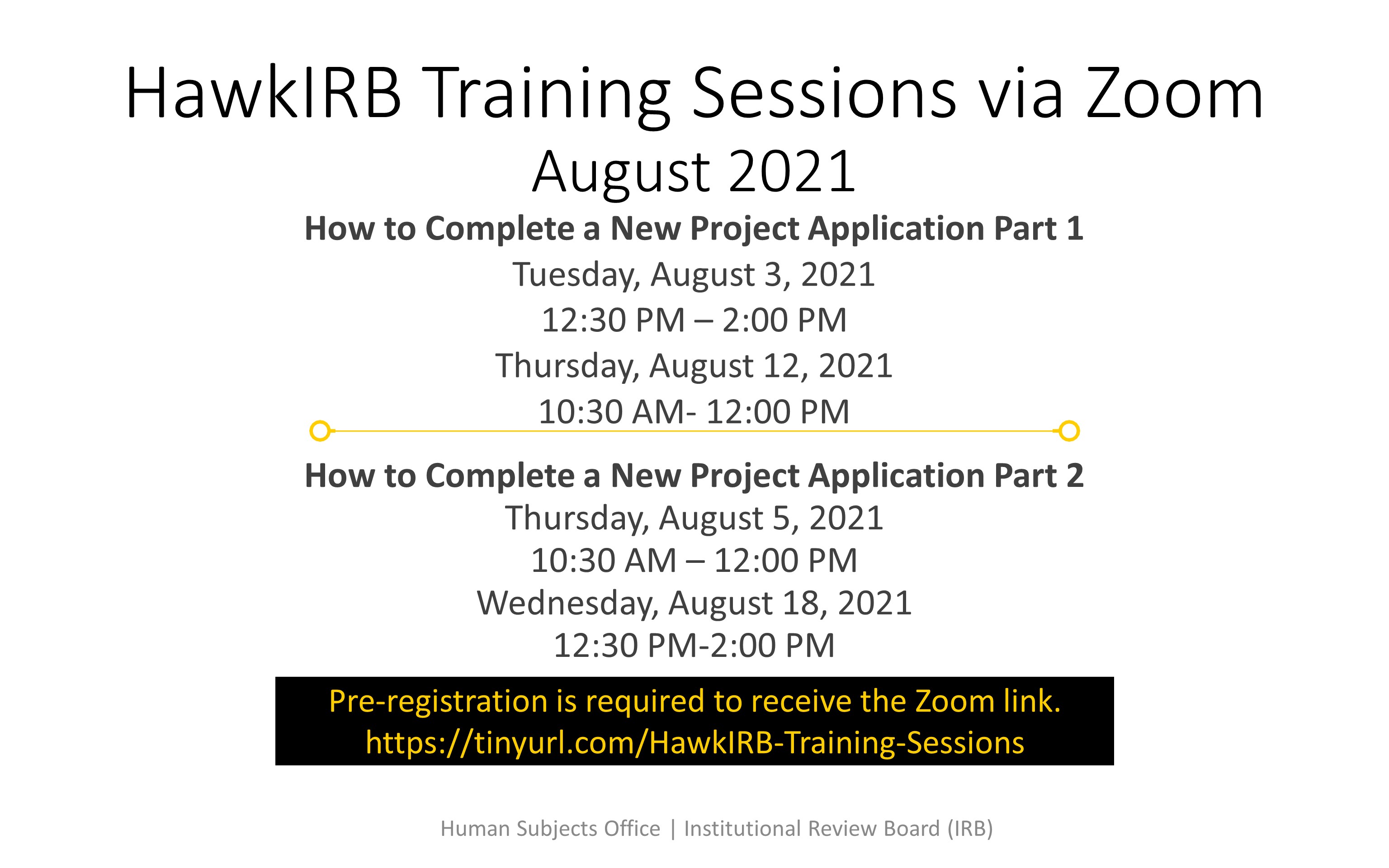 IRB training via Zoom Fall 2021