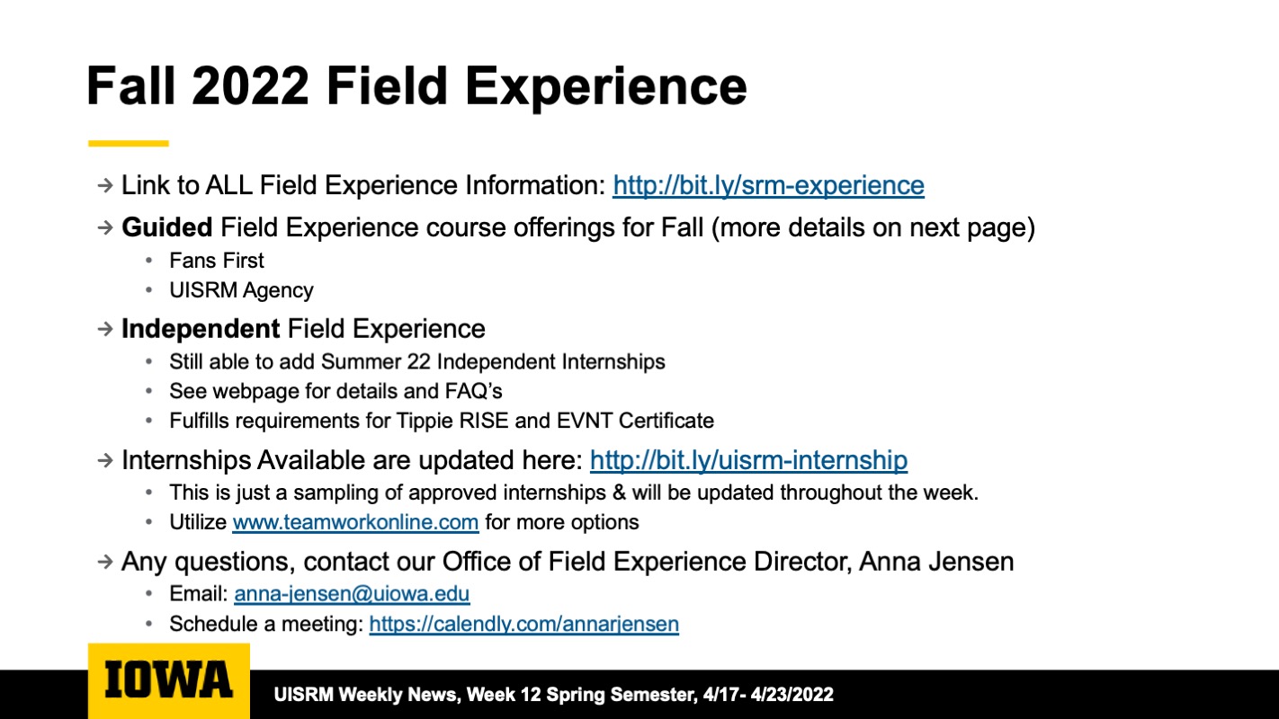 Fall 2022 Field Experience