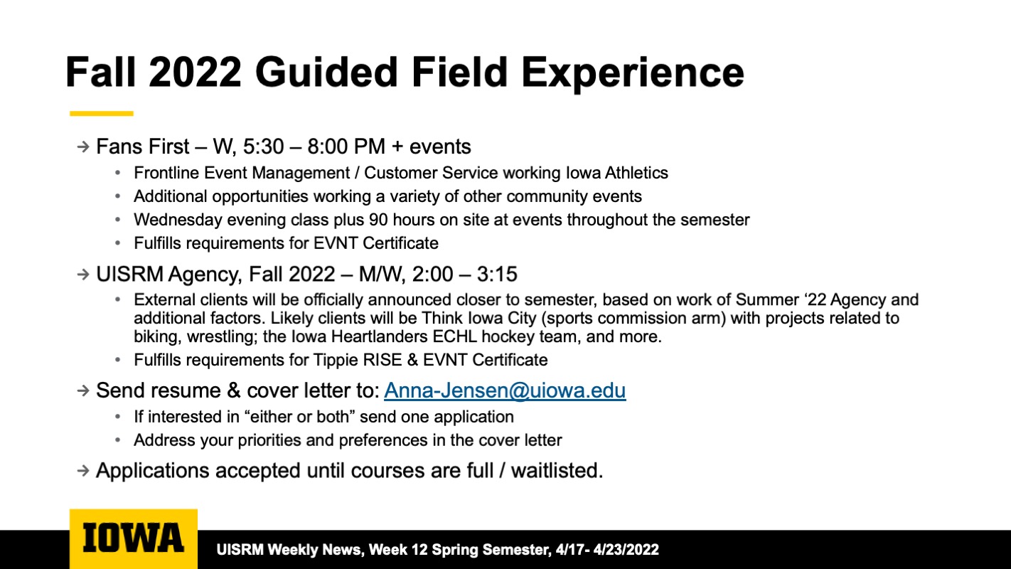 Fall Guided Field Experience