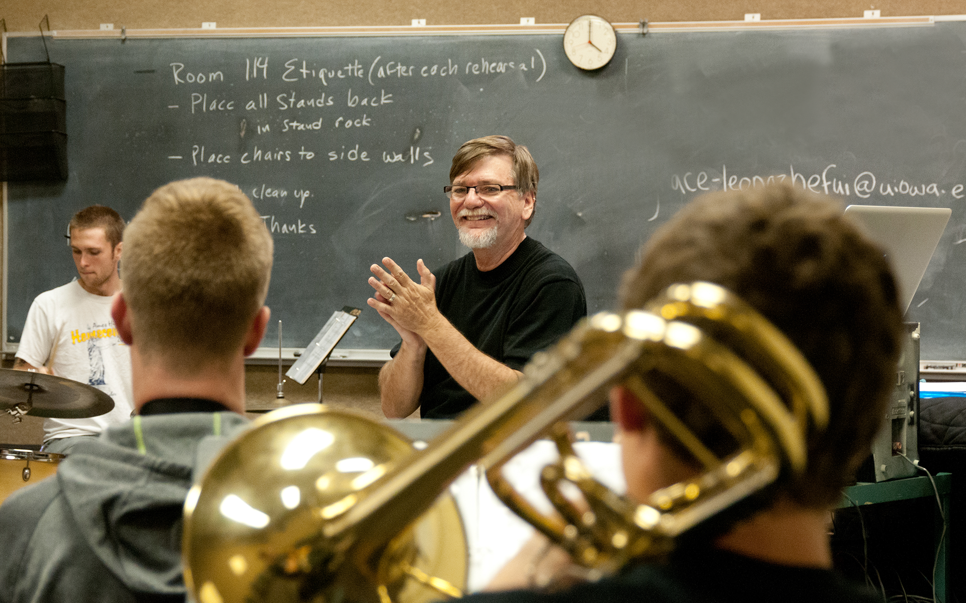 Professor John Rapson leading a jazz rehearsal