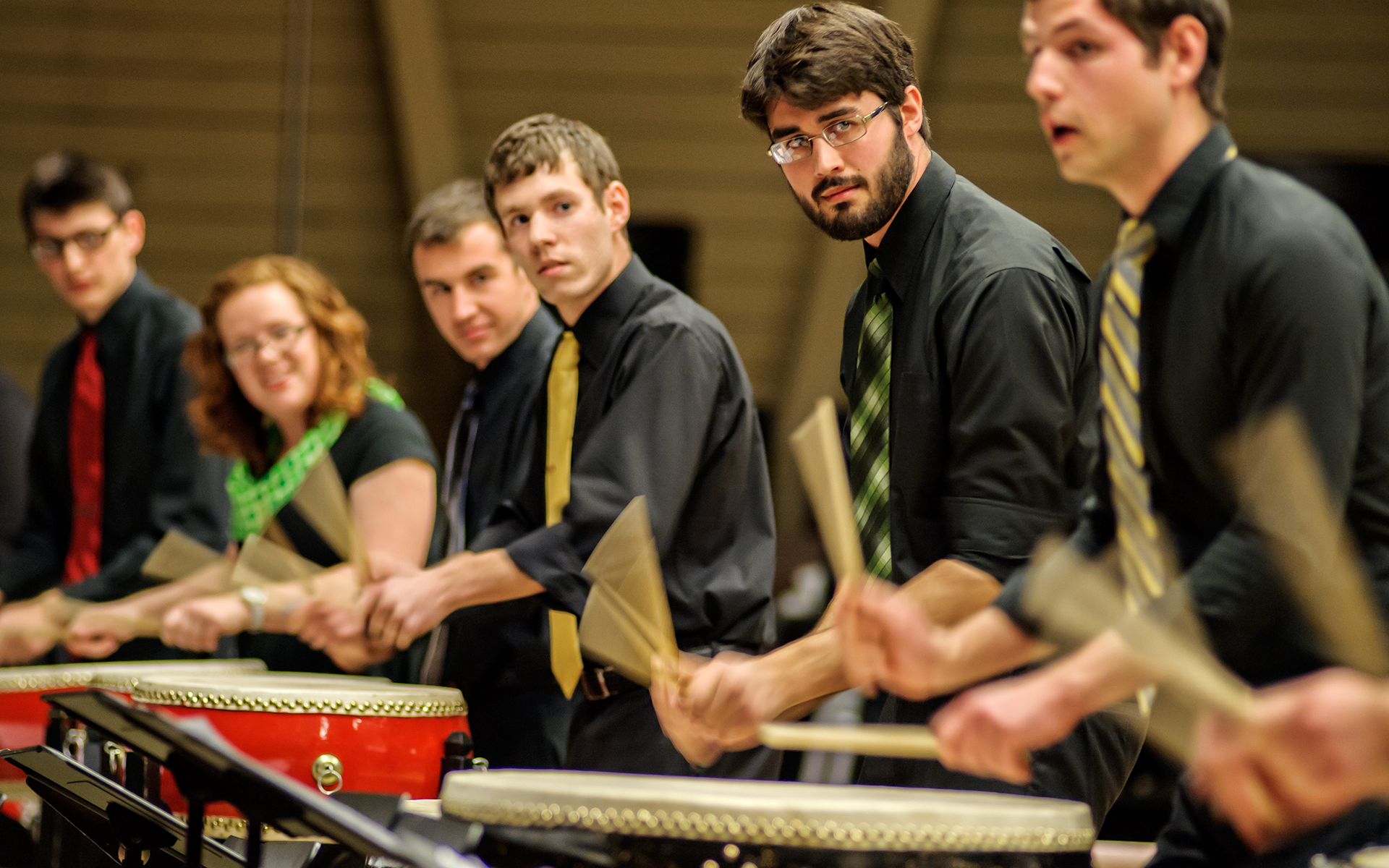 percussionists in concert