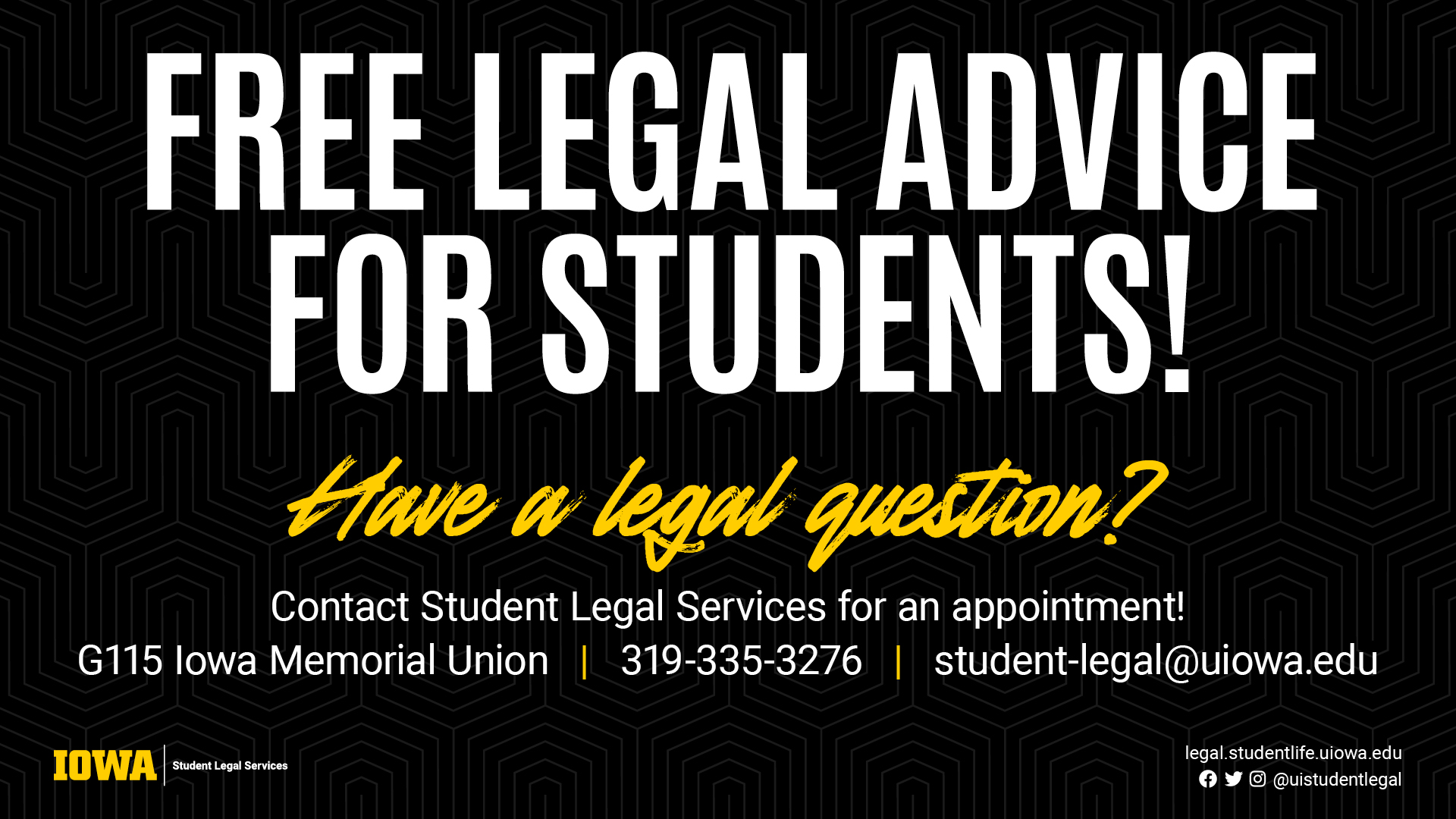 Free legal advice for students from student legal services