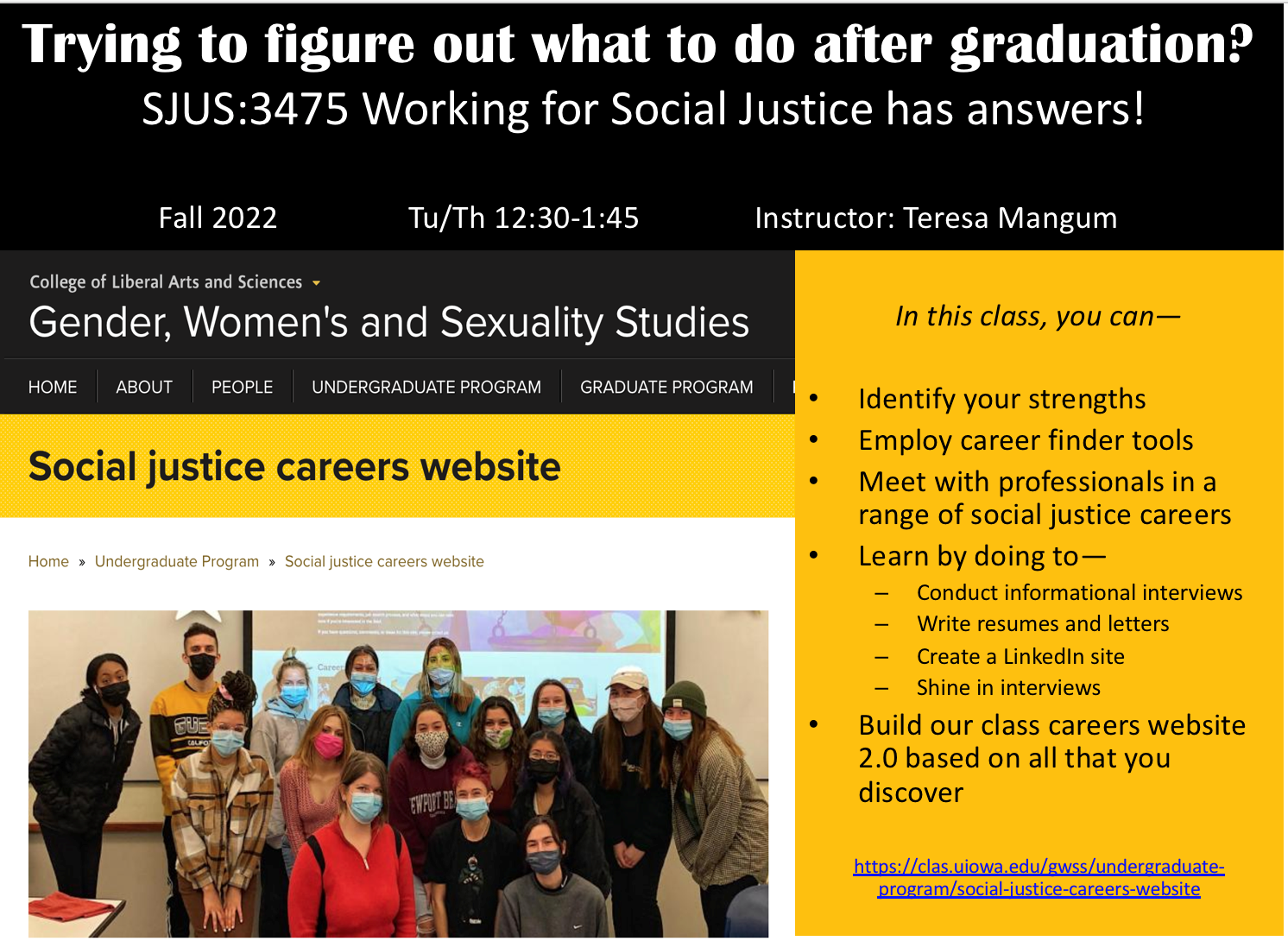 social justice careers class