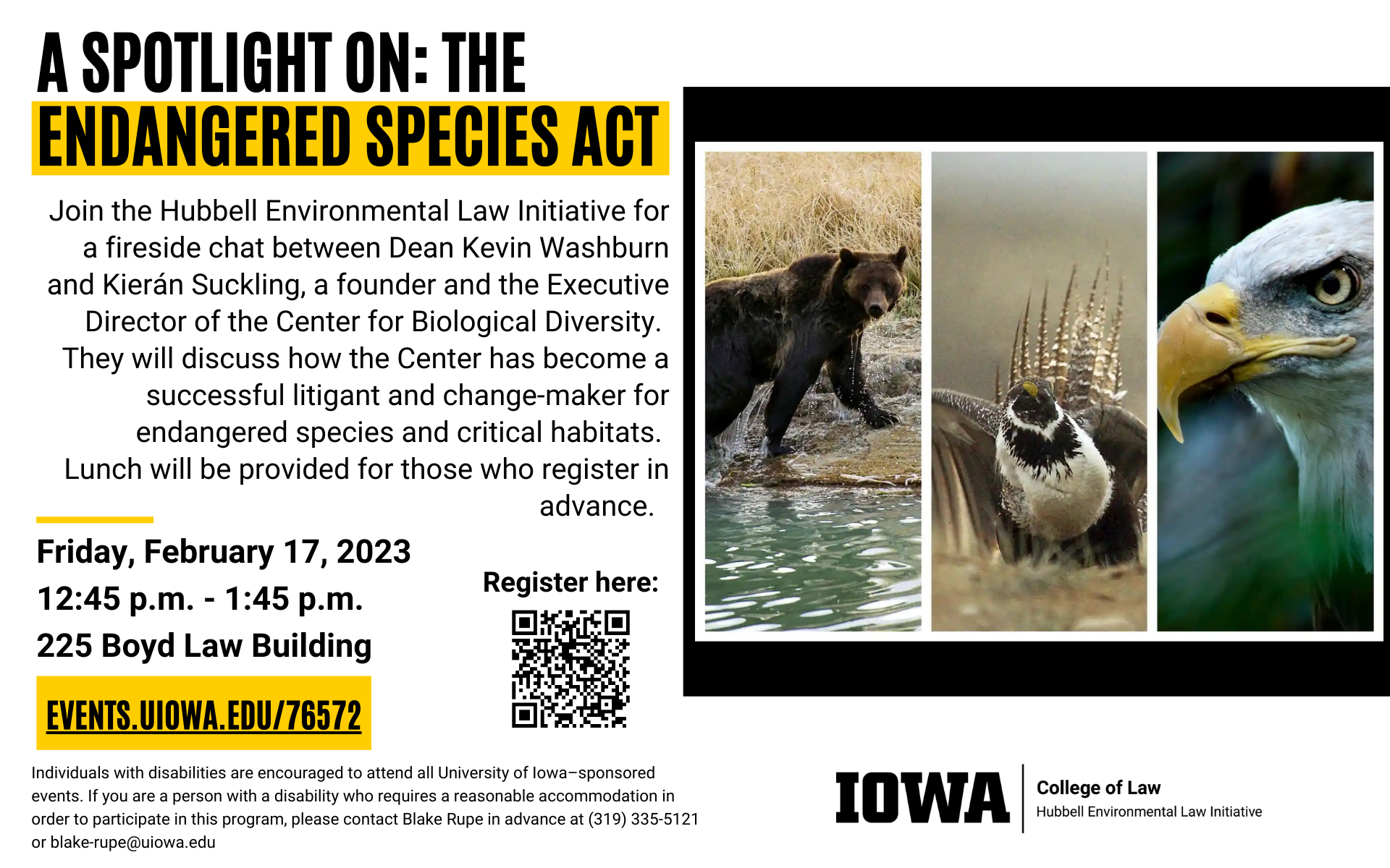 Hubbell Environmental Law Initiative’s February event about the Endangered Species Act