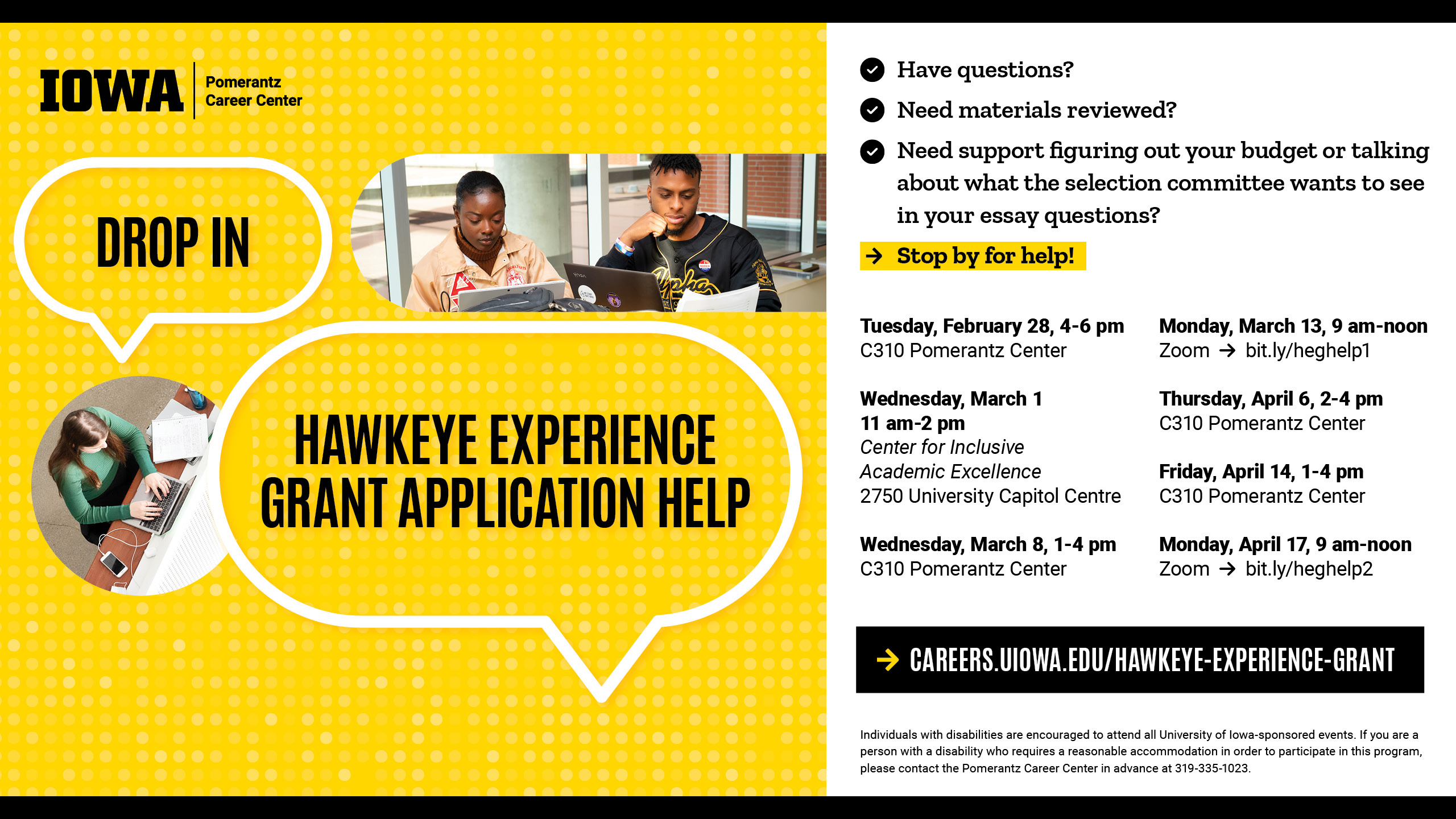 Apply for Hawkeye Experience Grant