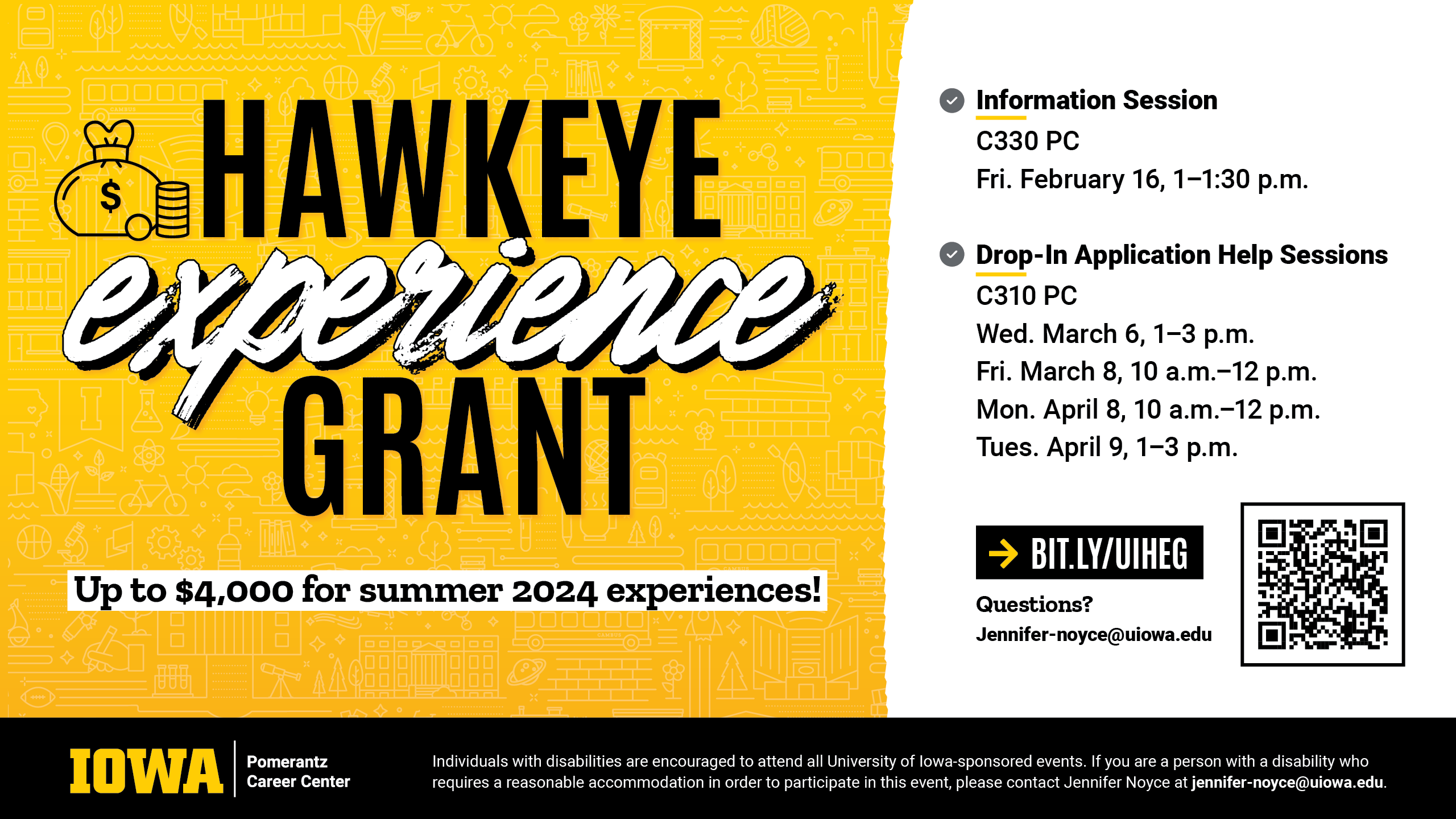 Hawkeye Experience Grant Help Sessions Scheduled for 2024