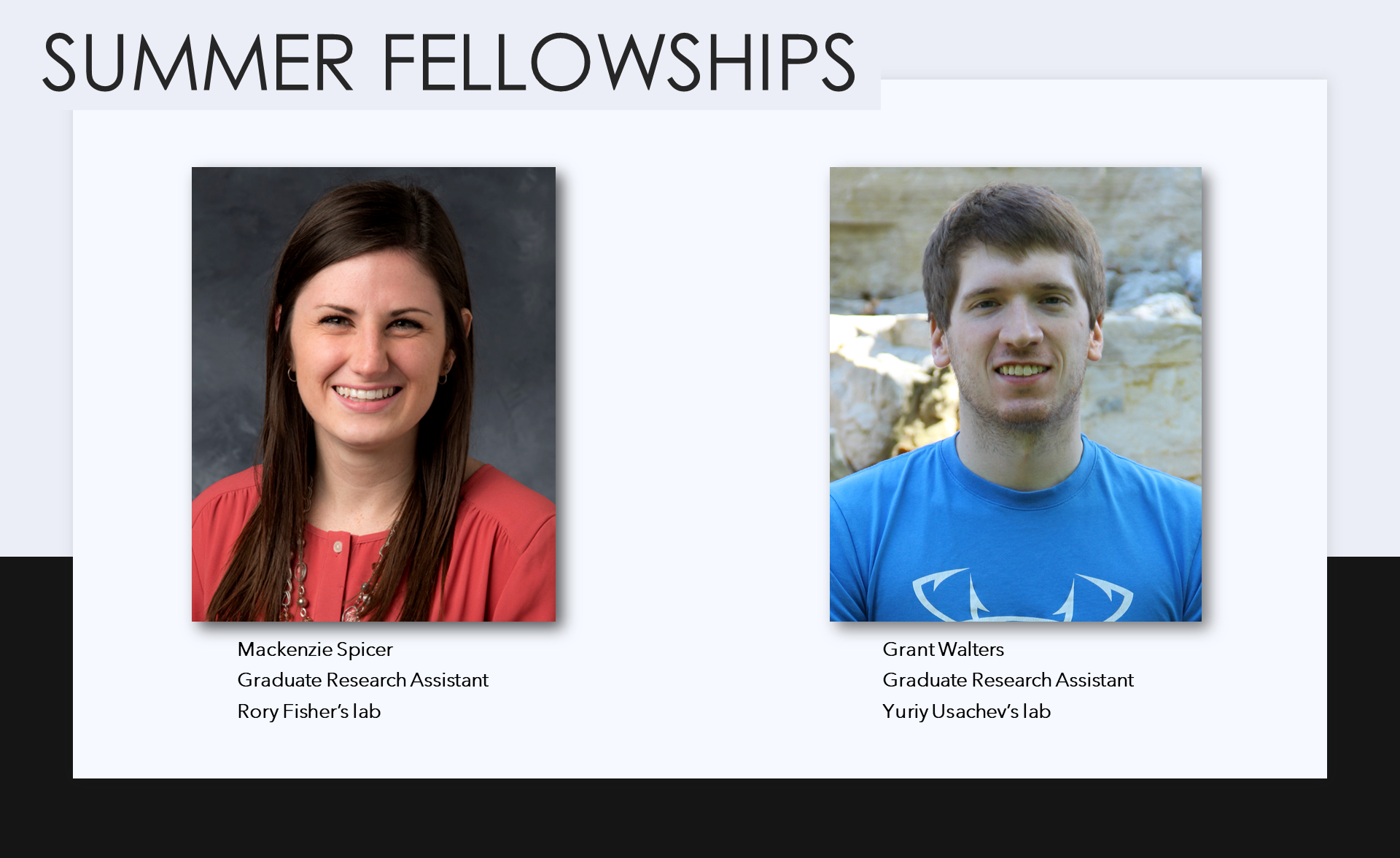 Spicer and Walters - Summer 2021 Fellowships