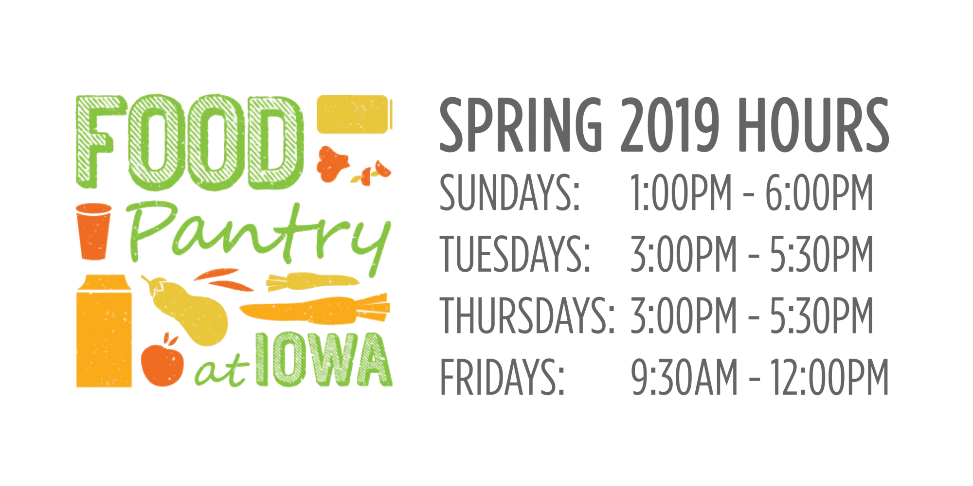 Food Pantry Spring 2019 Hours