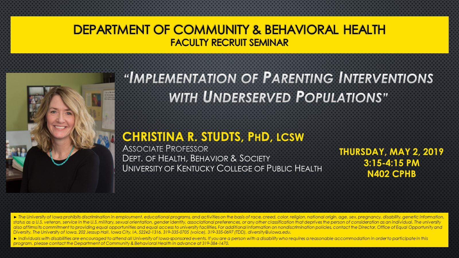 Dr. Christina Studts Seminar