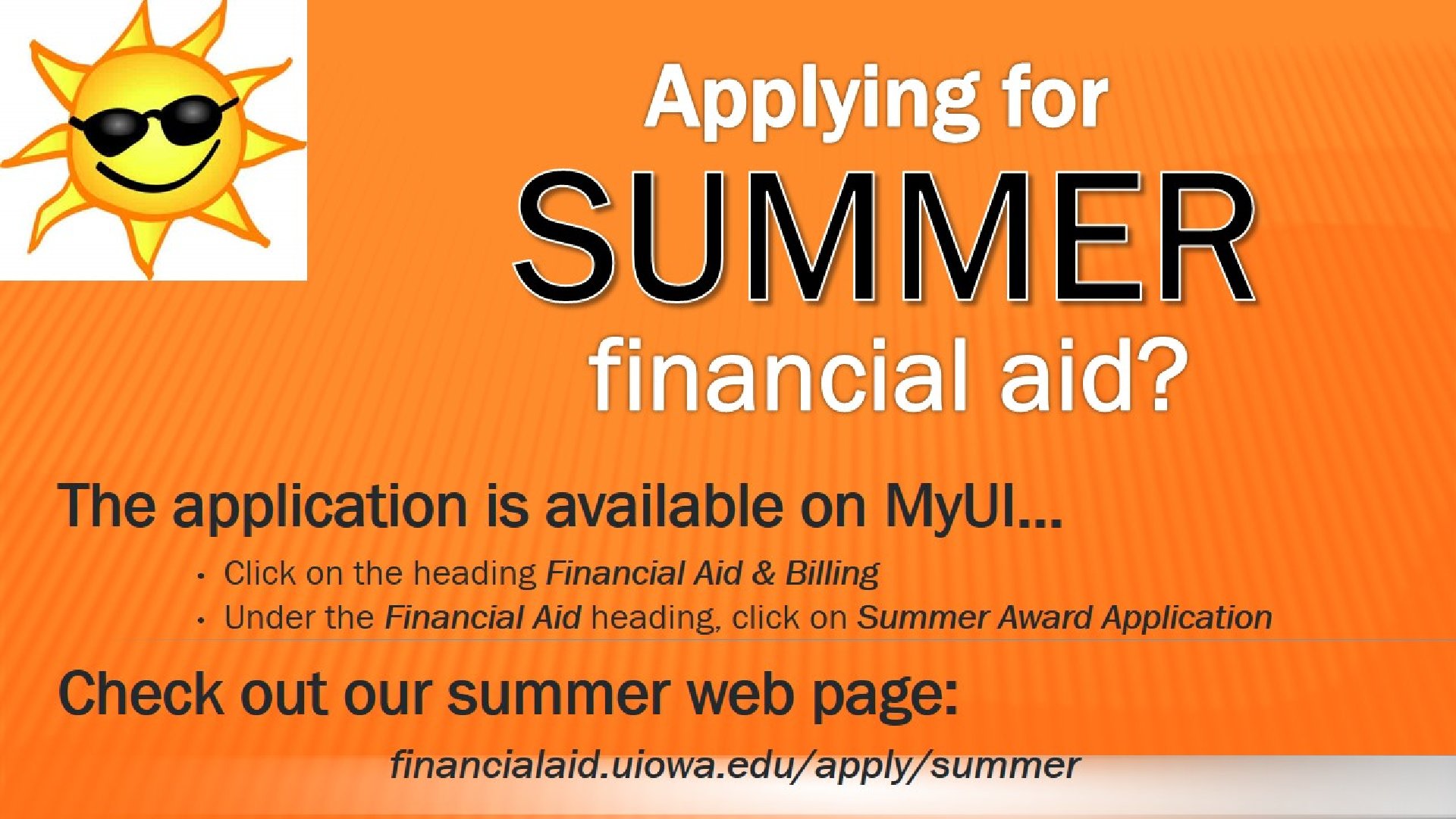 Applying for Summer Financial Aid