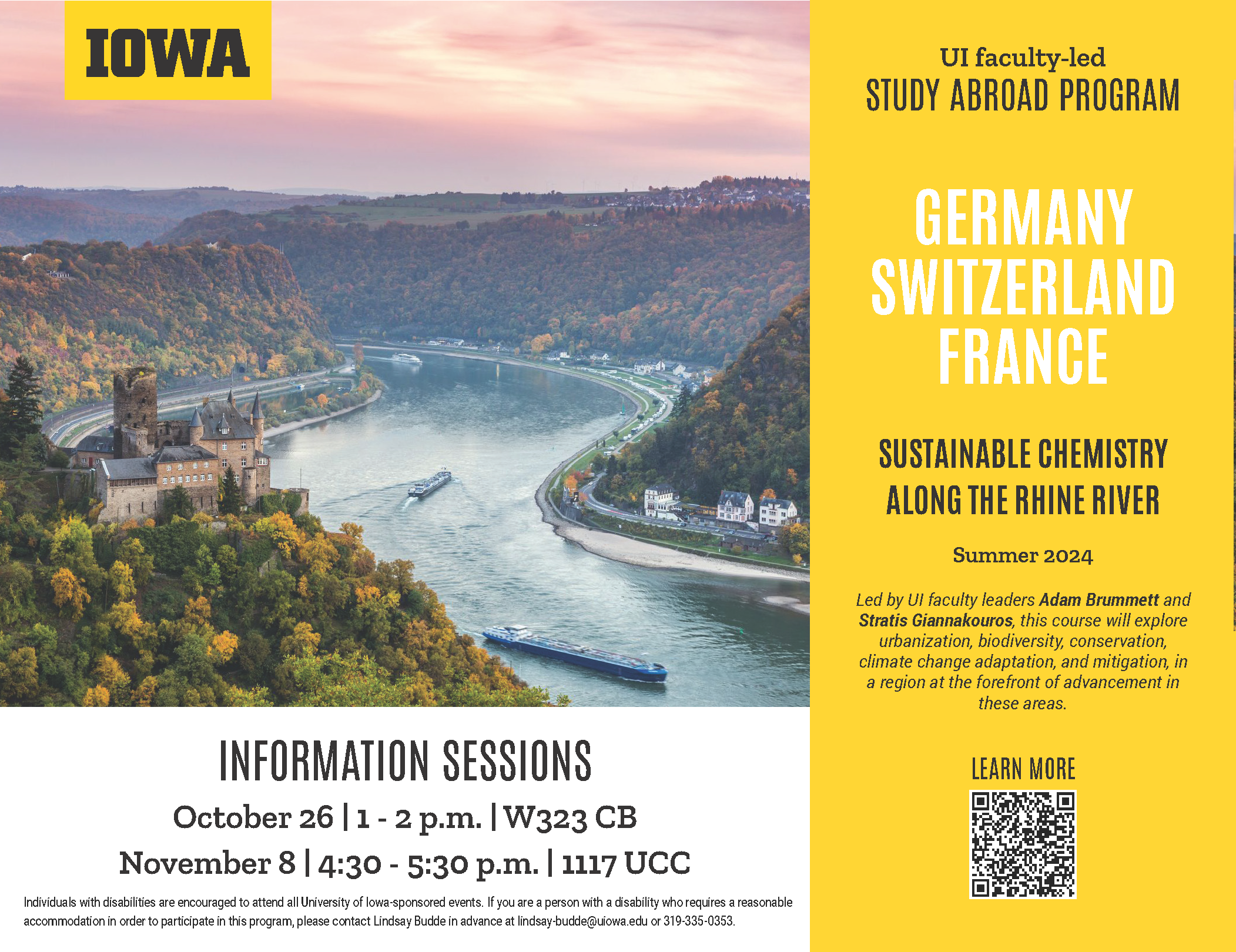 Sustainable Chemistry Along the Rhine River Abroad, Information Sessions