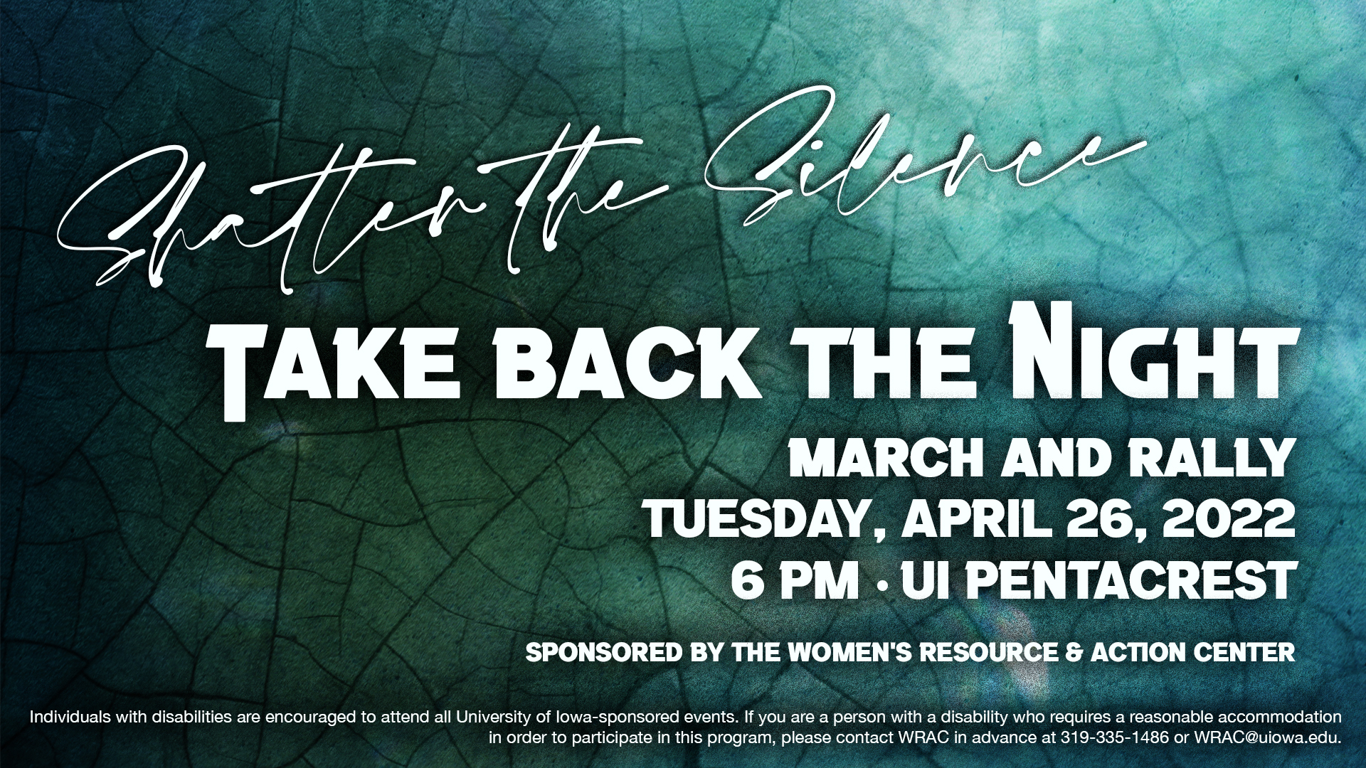Take Back the Night Tuesday April 26 6pm 