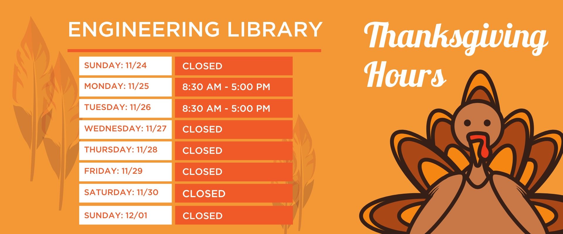 Library Thanksgiving Hours