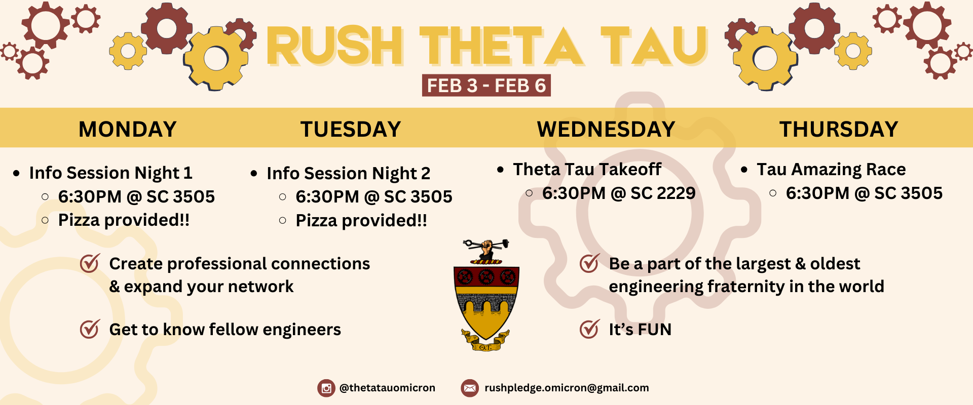 Theta Tau Rush Week Info