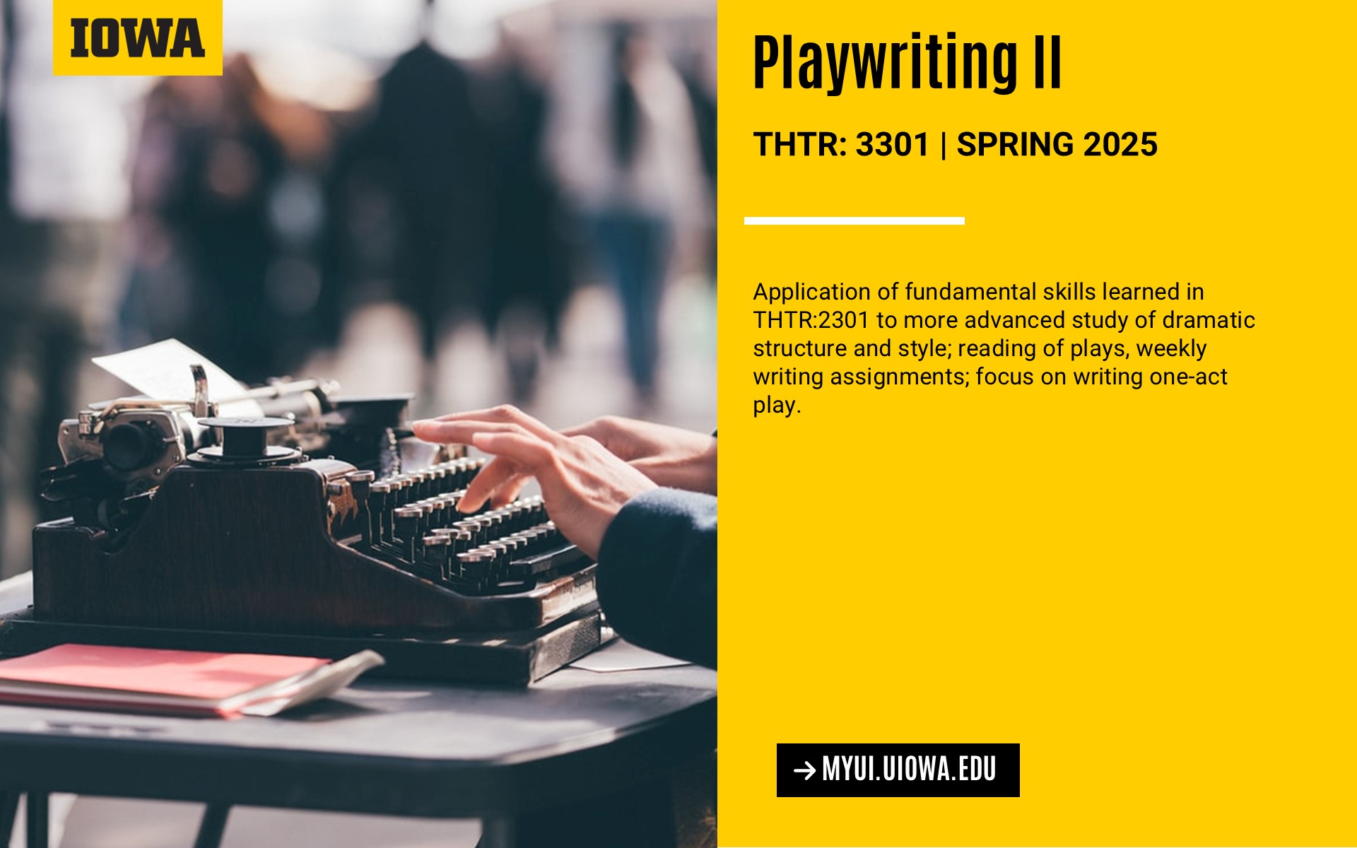 Spring 2025 Playwriting II Information