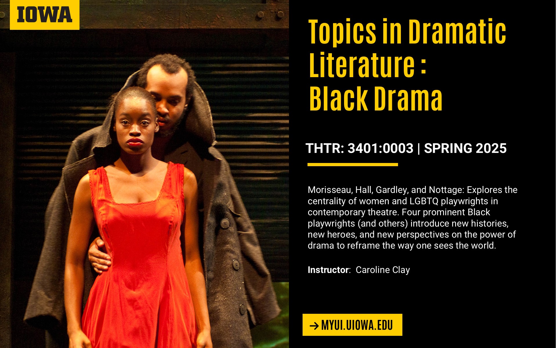 Spring 2025 Topics in Dramatic Literature: Black Drama Information