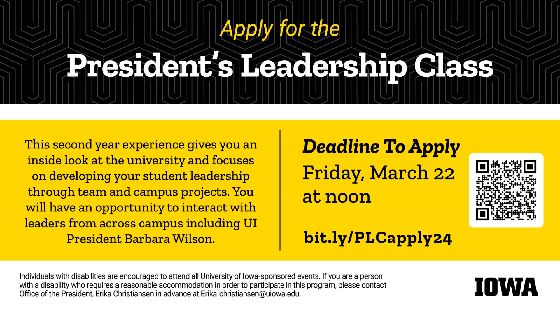 Apply for the President's Leadership Class