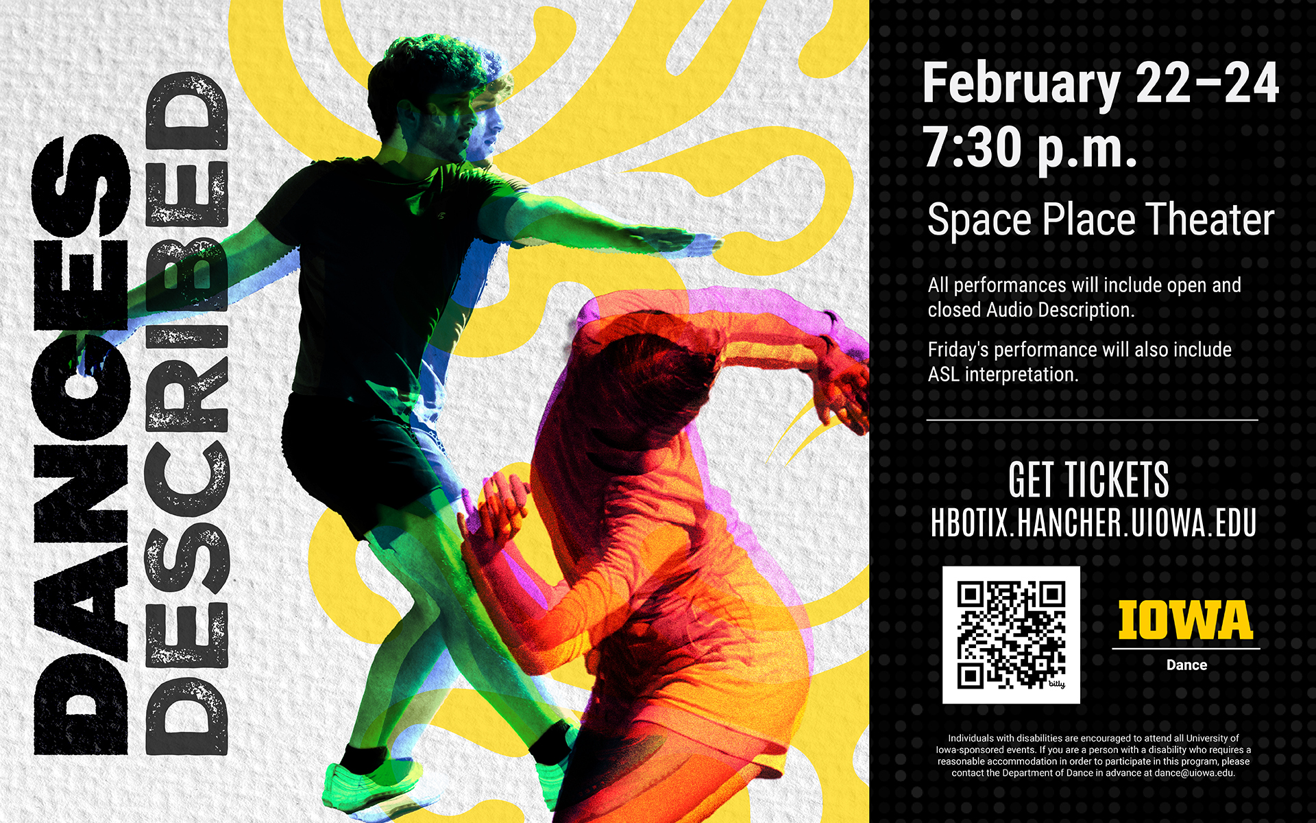 UIDC presents Dances Described February 22-24 at 7:30 p.m. in Space Place Theater