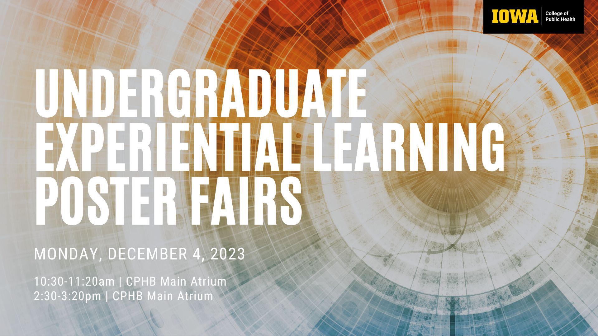 Undergraduate Experiential Learning Poster Fair, Monday December 4 2023