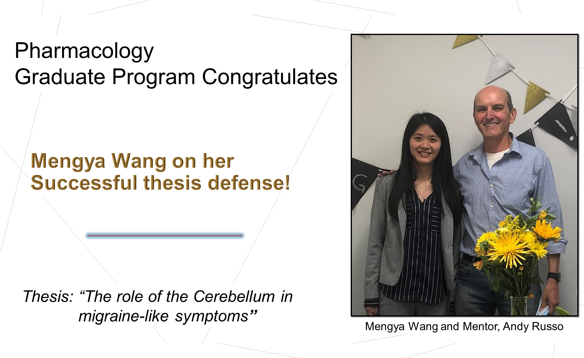 Wang, Mengya successfully passed thesis "Congratulations" 4.18.22