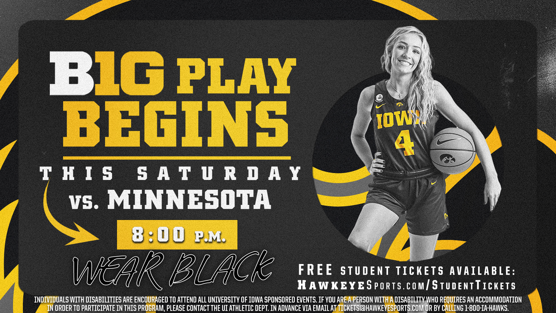 Iowa Women's Basketball vs. Minnesota, Saturday, Dec. 10 - 8:00 p.m. at Carver-Hawkeye Arena