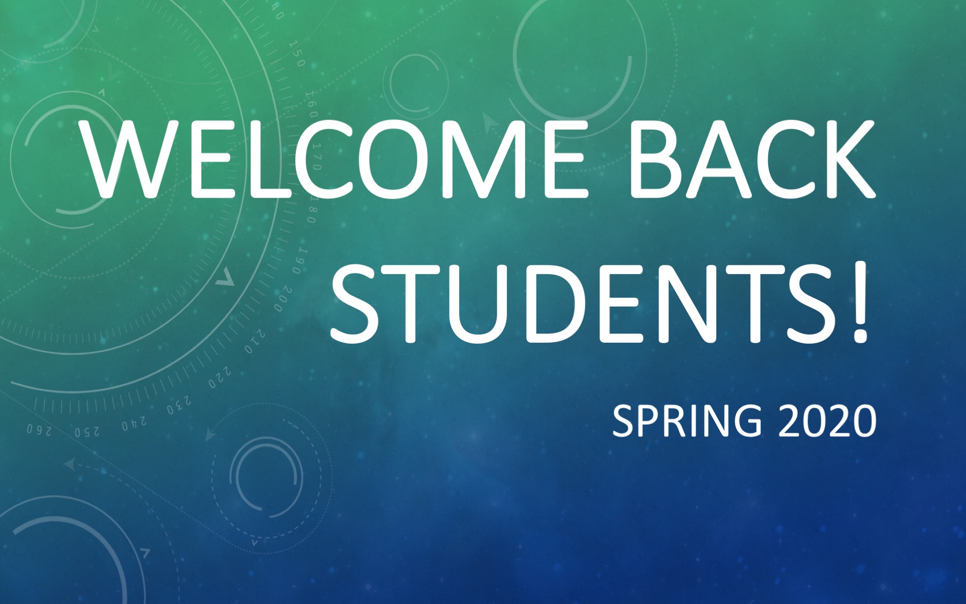 plain background welcome back spring 2020