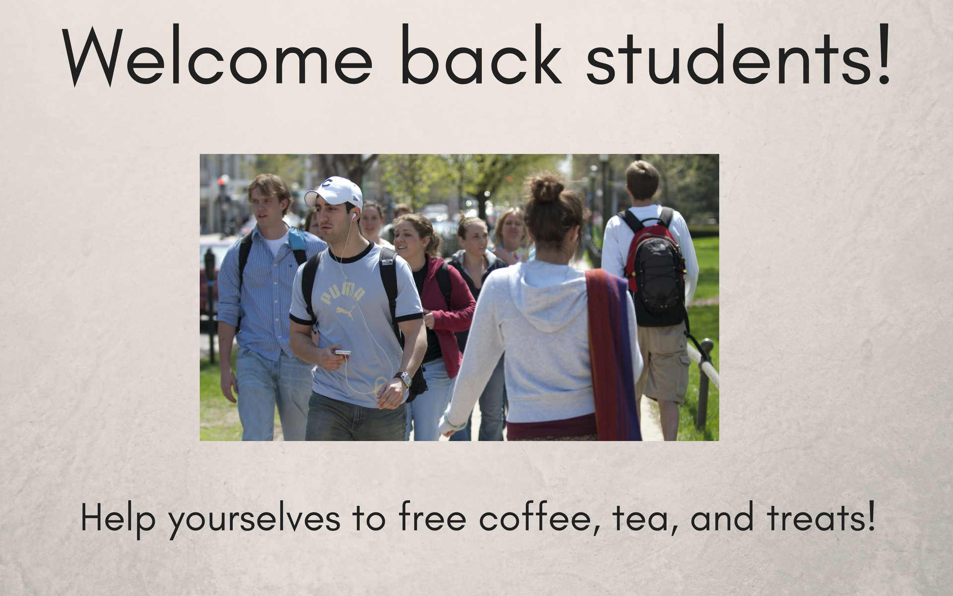 Welcome back students