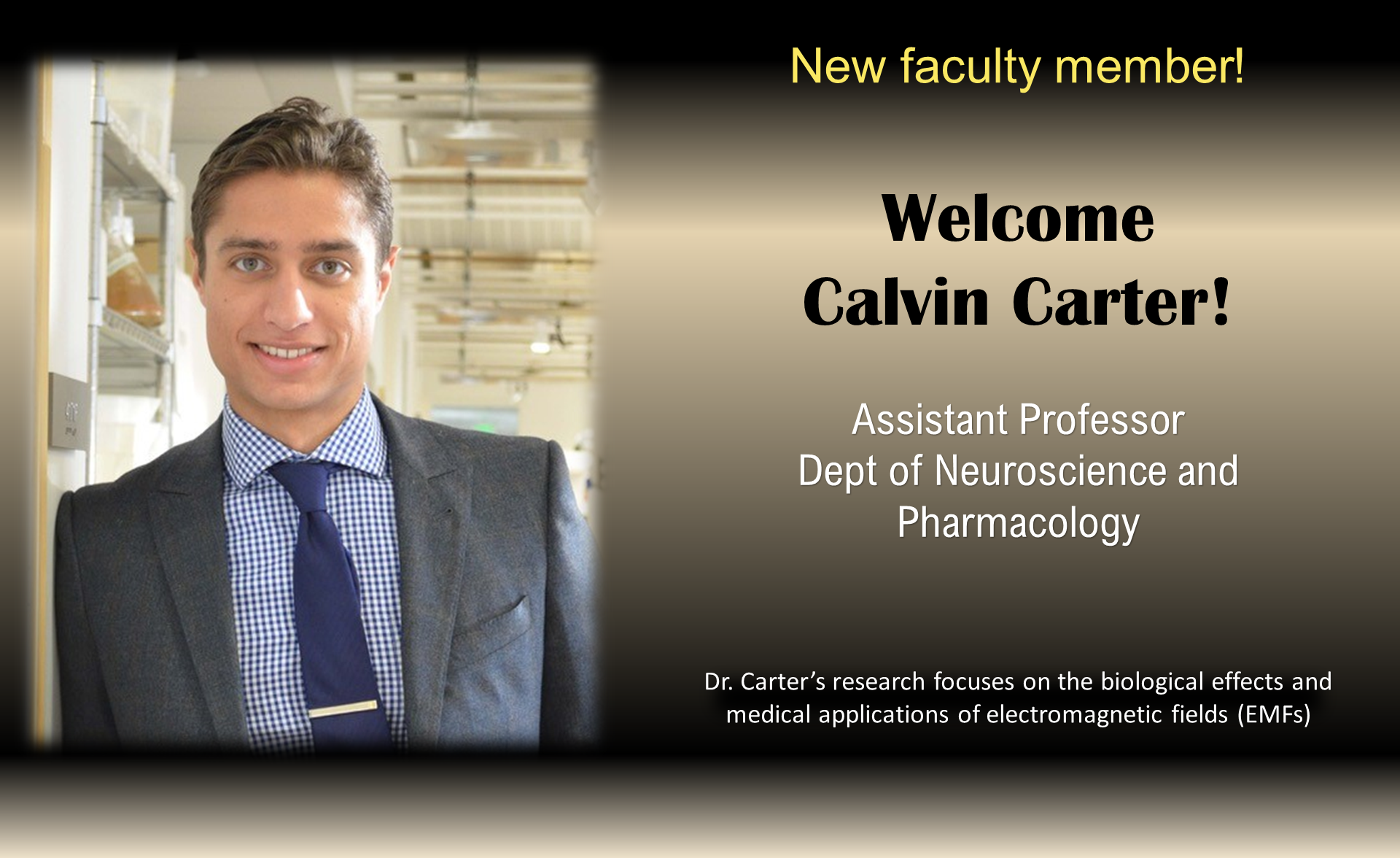 Welcome Calvin Carter to Dept of N&P