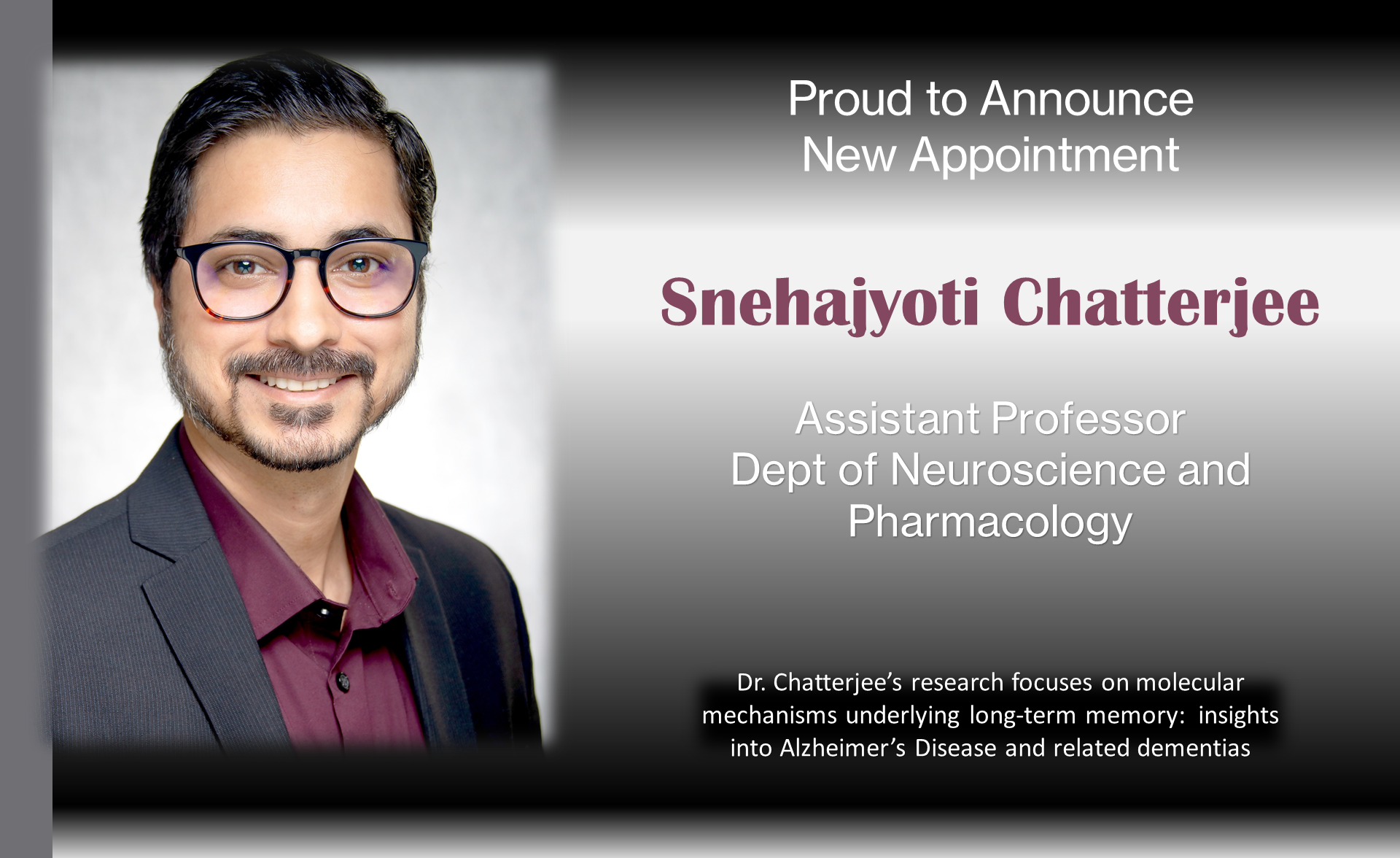 Chatterjee - proud to announce new appt Jan 2023