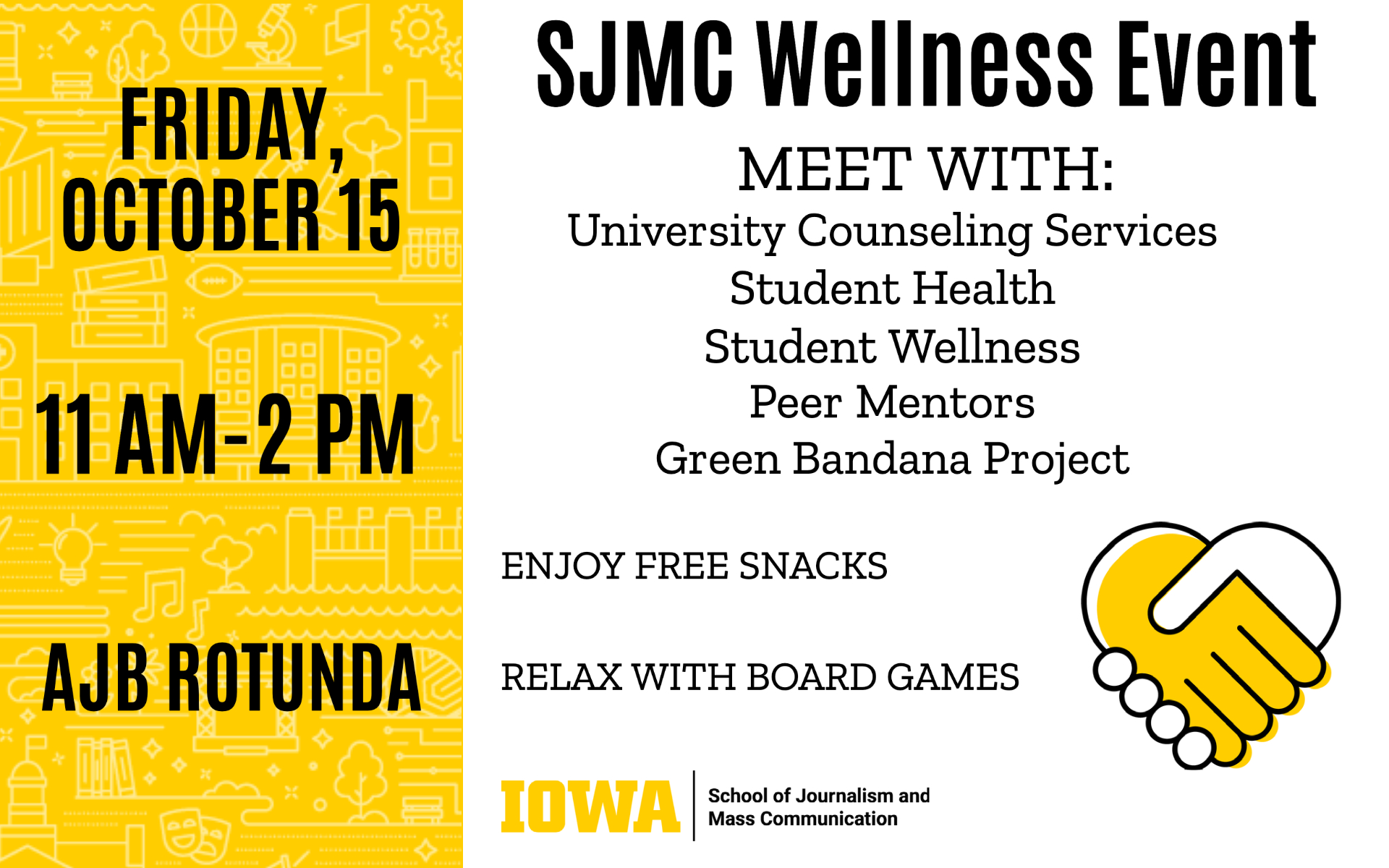 SJMC Wellness Event Friday, October 15, 11AM-2PM AJB Rotunda
