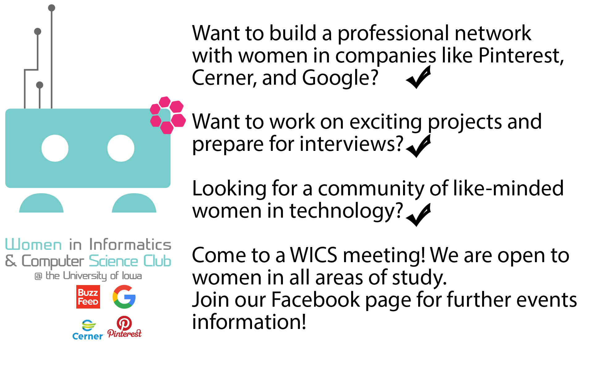 Join Women in Informatics and Computer Science - Look for us on Facebook