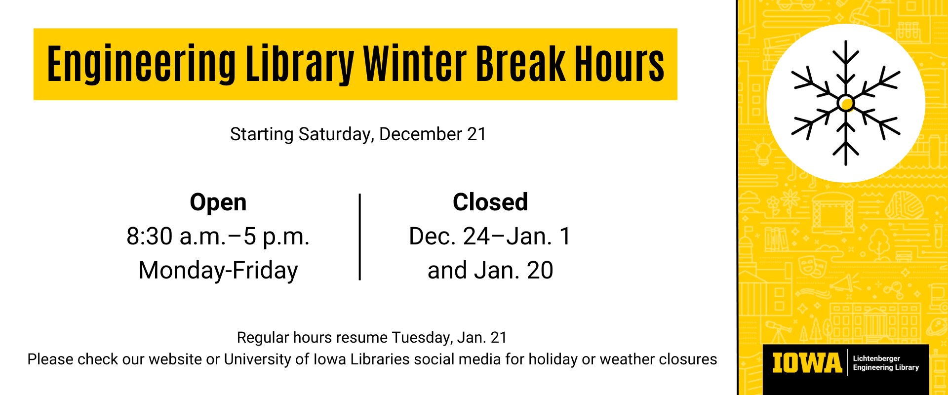 Winter Break Hours 2025