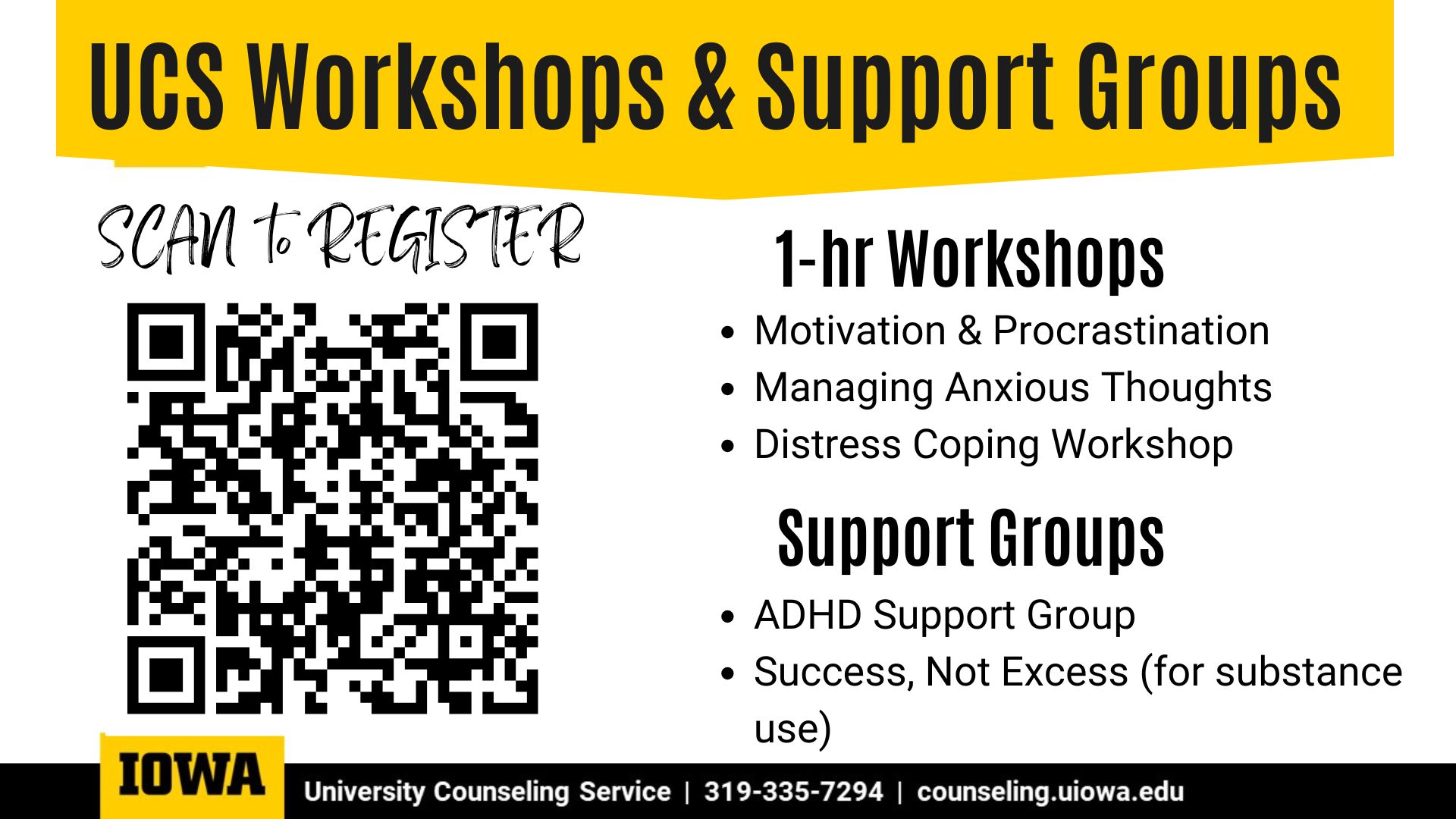 Workshops & Support Groups 