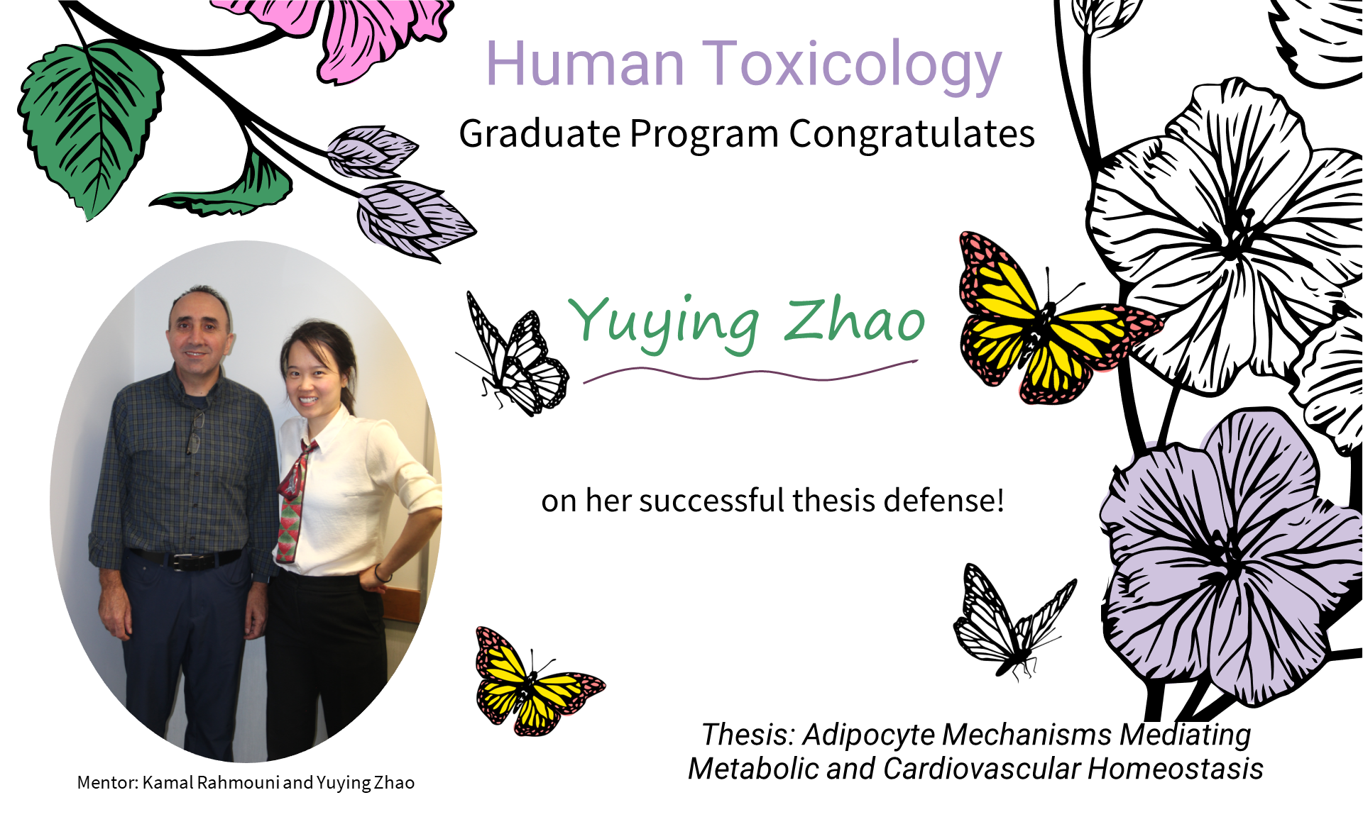 Yuying Zhao - successfully defends thesis 10.16.24