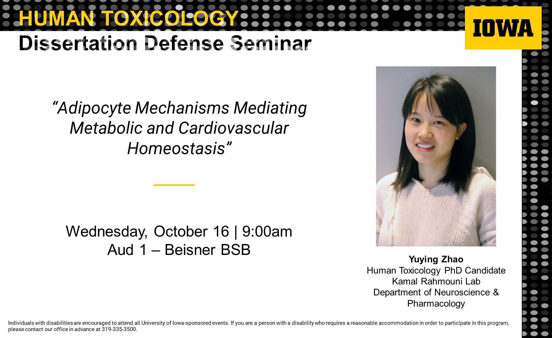 Yuying Zhao (Rahmouni lab) - Thesis dissertation 10.16.24