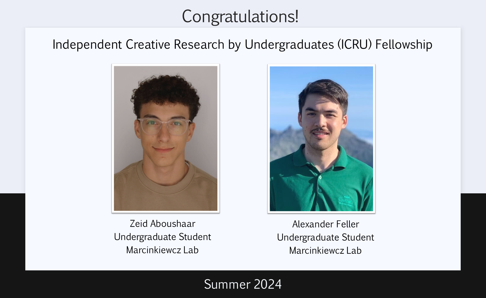 Aboushaar and Feller - ICRU Summer Fellowship