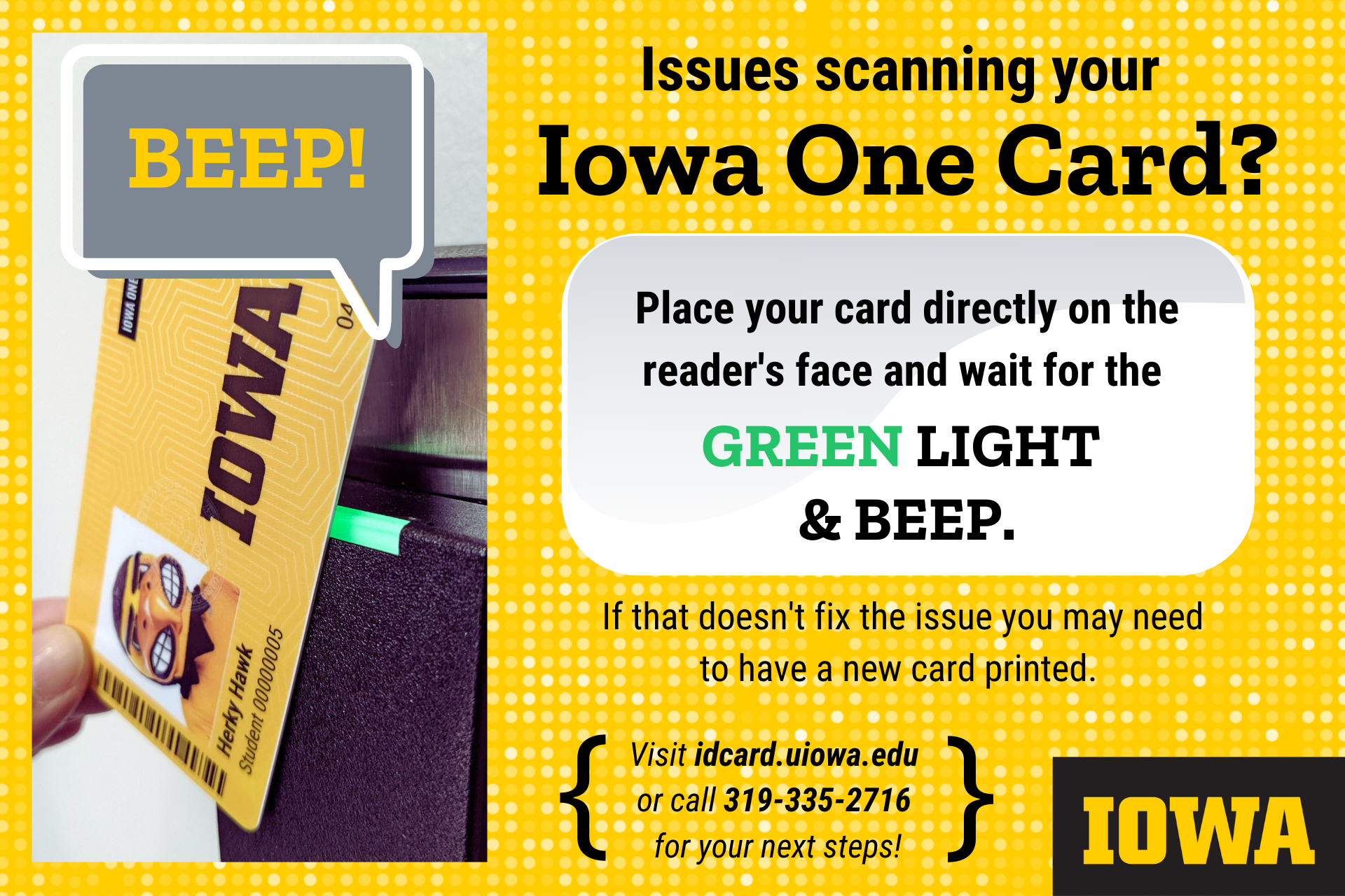Scanning Iowa One Card