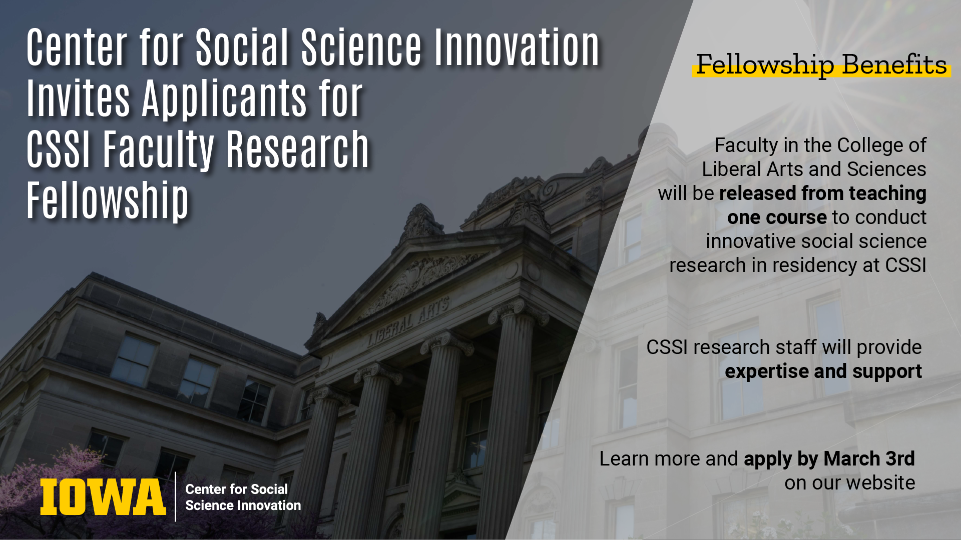 CSSI Invites Applicants for CSSI Faculty Research Fellowship