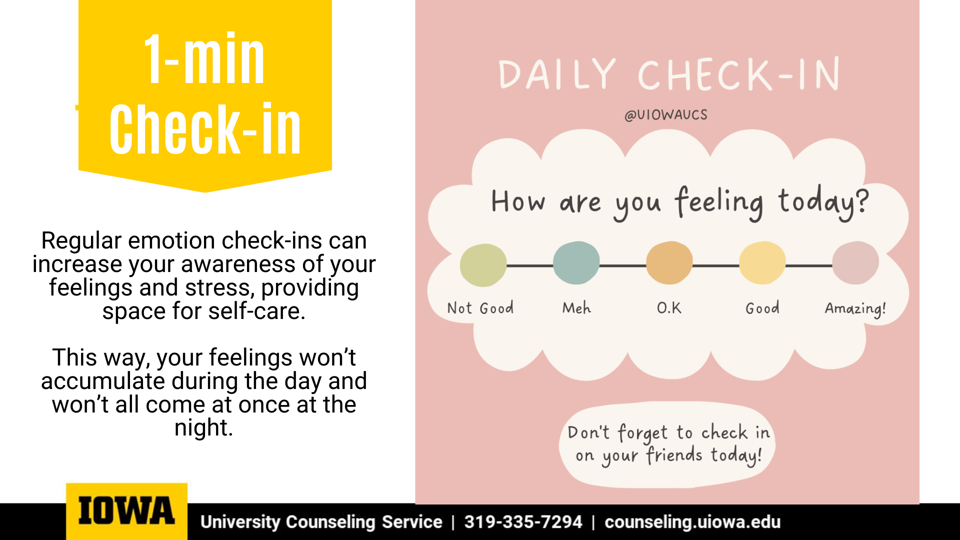 University Counseling Services Daily Check In