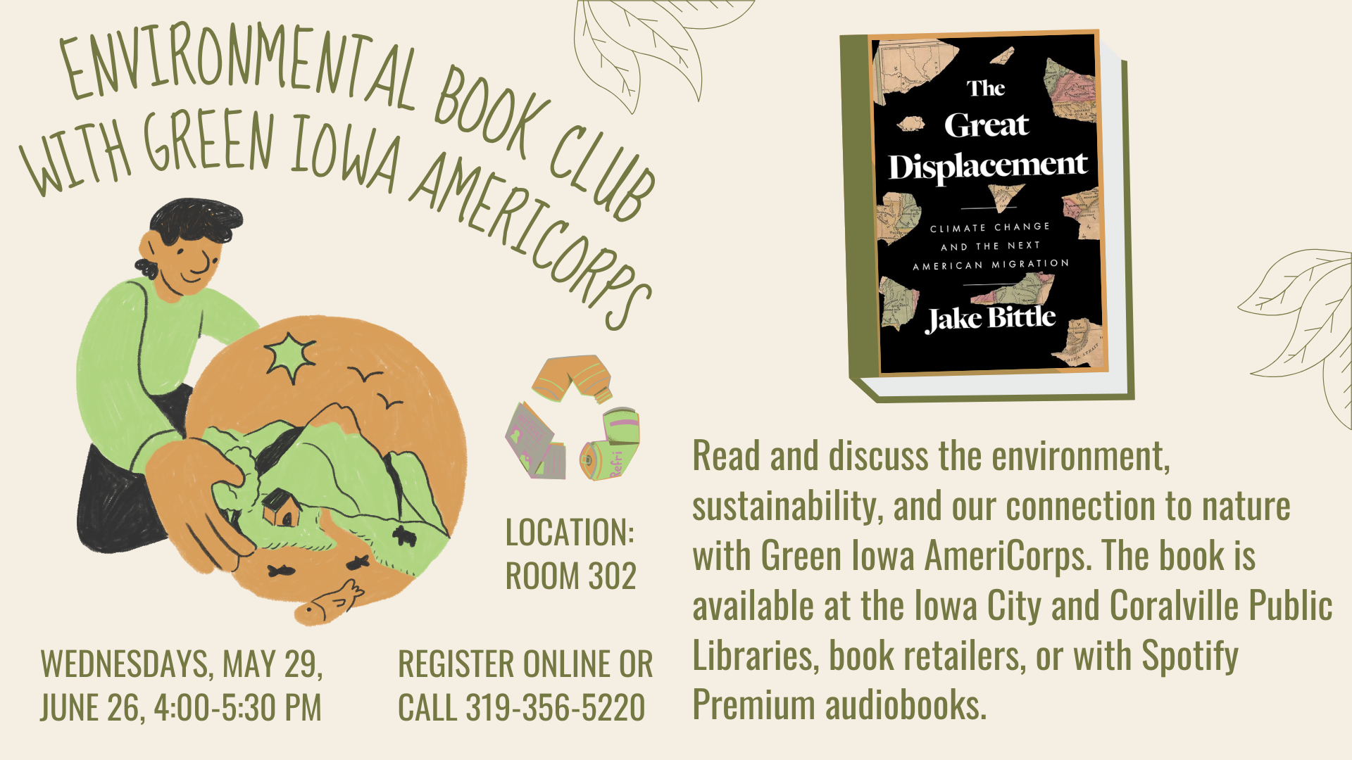 Green Iowa Environmental Book Club - The Great Displacement