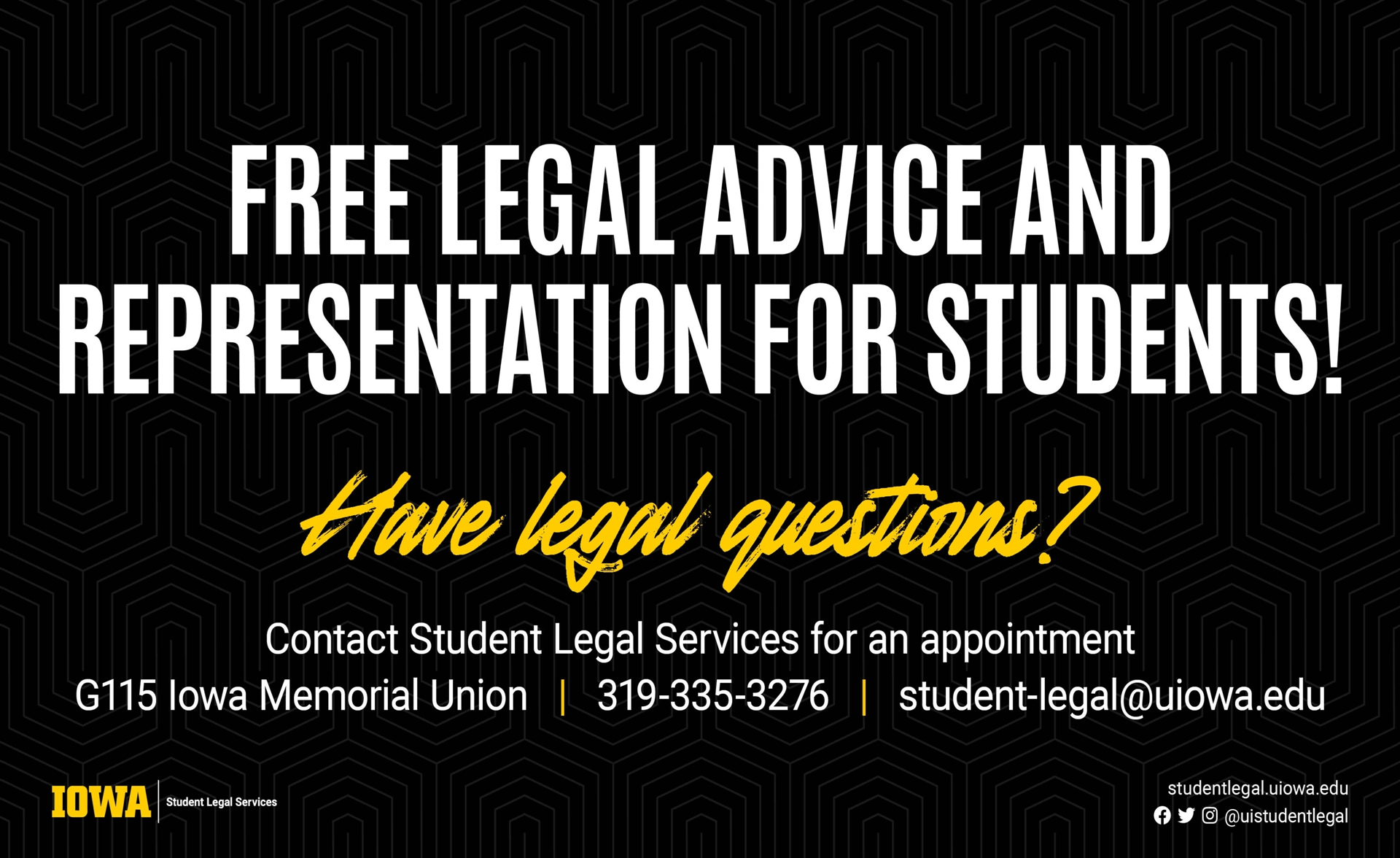 Free legal advice & representation for students 
