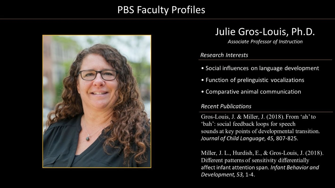 Professor Julie Gros-Louis Faculty Profile with photo
