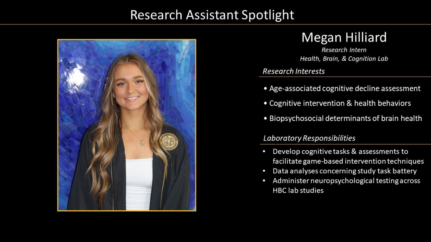 Research Assistant Megan Hilliard profile with photo