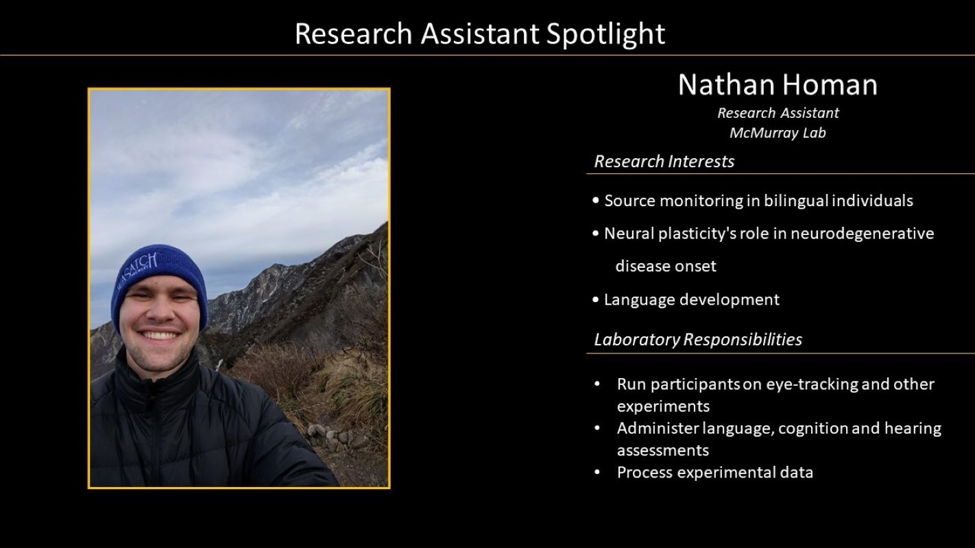 Research Assistant Nathan Homan Profile with Photo