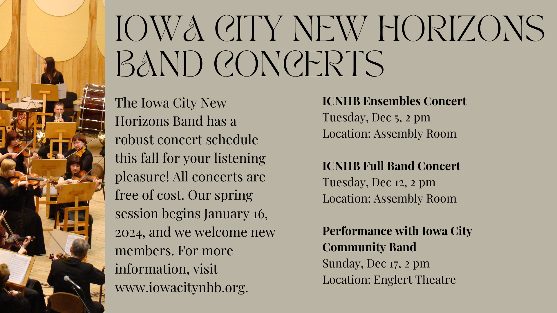 Iowa City New Horizons Band Concerts