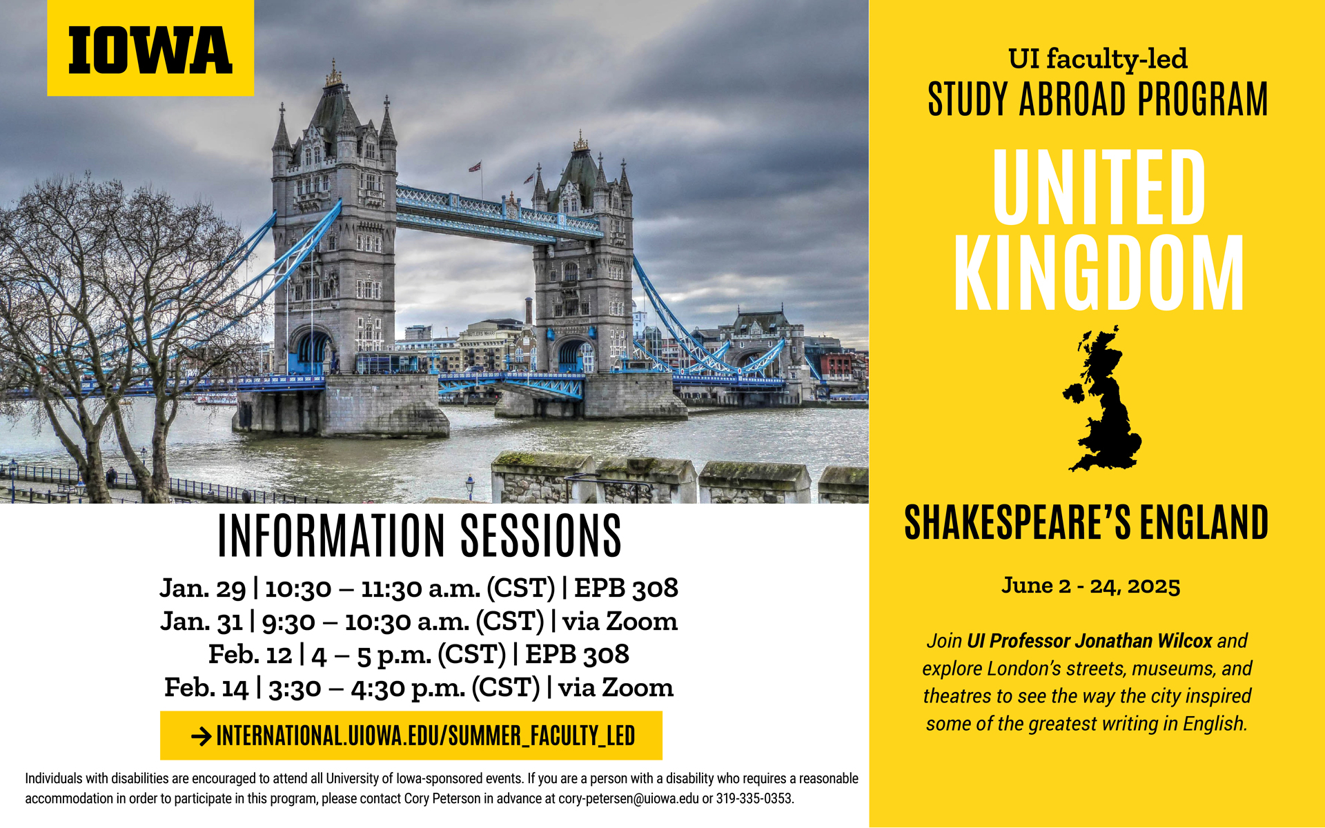 Shakespeare's England study abroad program