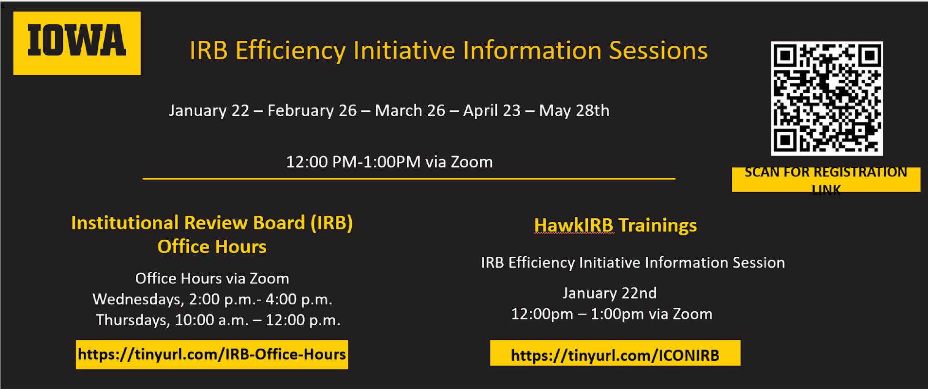 IRB Efficiency Initiative Information Sessions