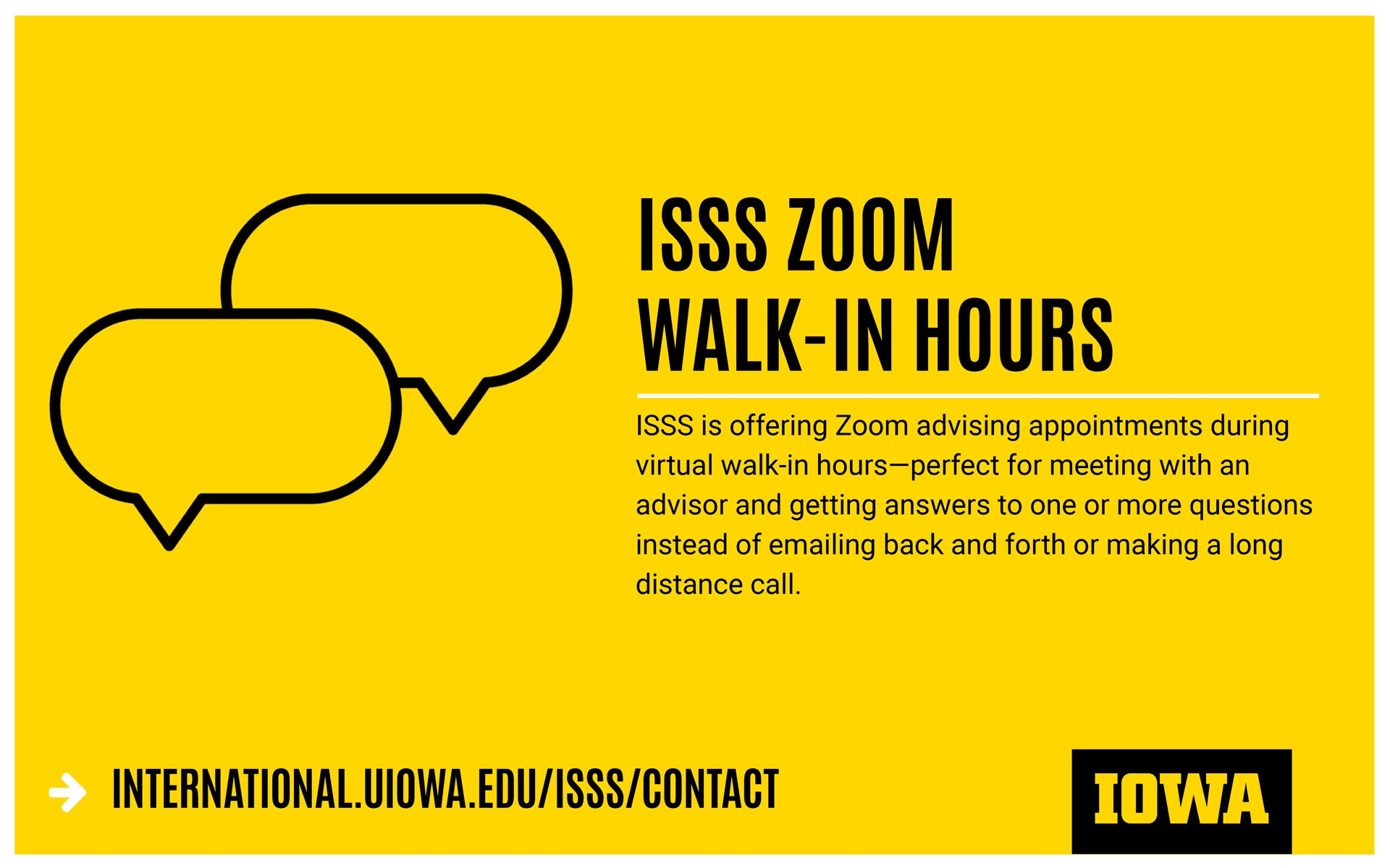 International Student and Scholar Services Zoom Walk In Hours